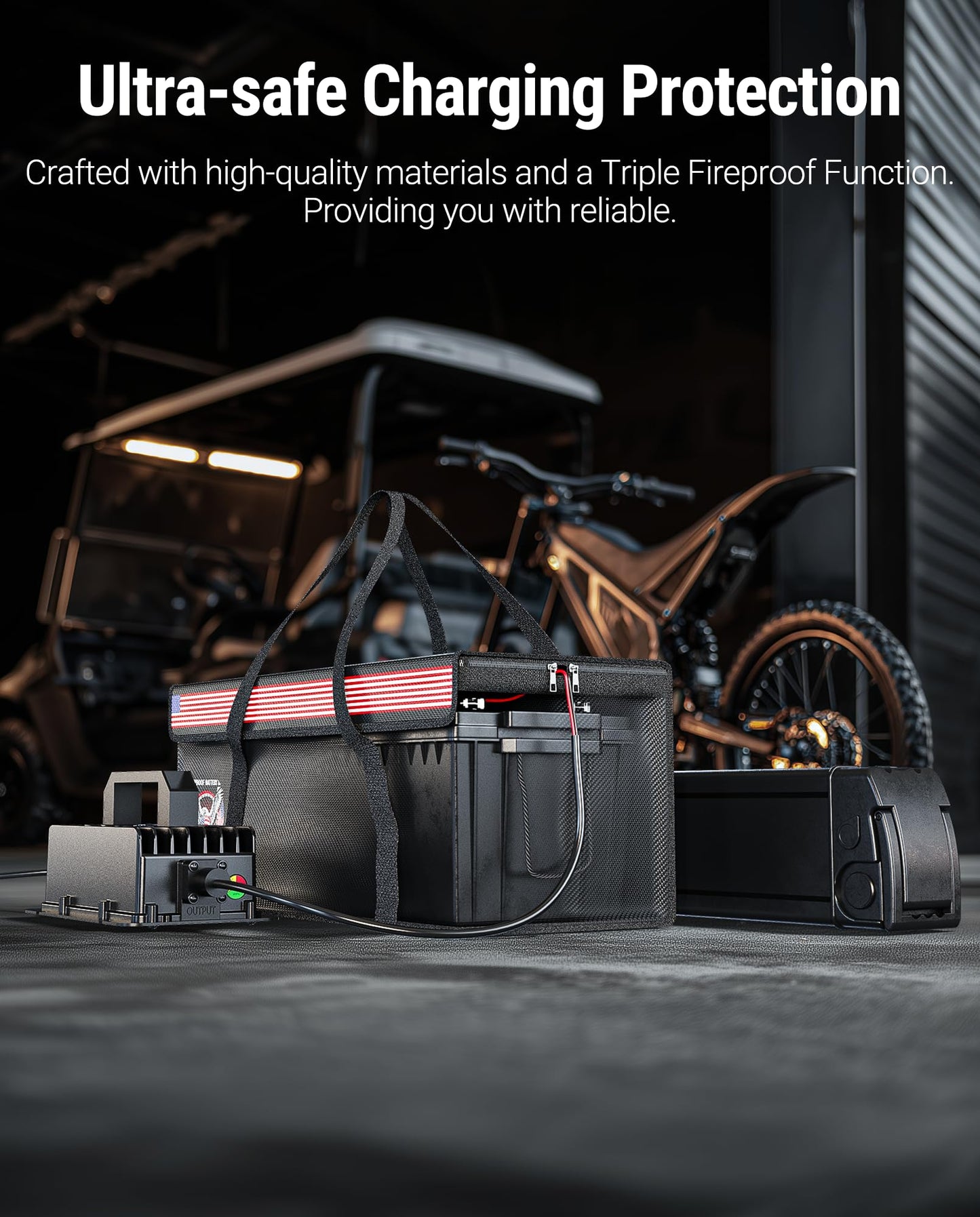 BeasTrek 200AH LiFePO4 Lithium Battery Fireproof Bag,Large Capacity Explosion-proof Lipo Battery Safe Bag for Charging and Storage,Compatible with LiTime and Renogy(21.9 * 9 * 9.4in)