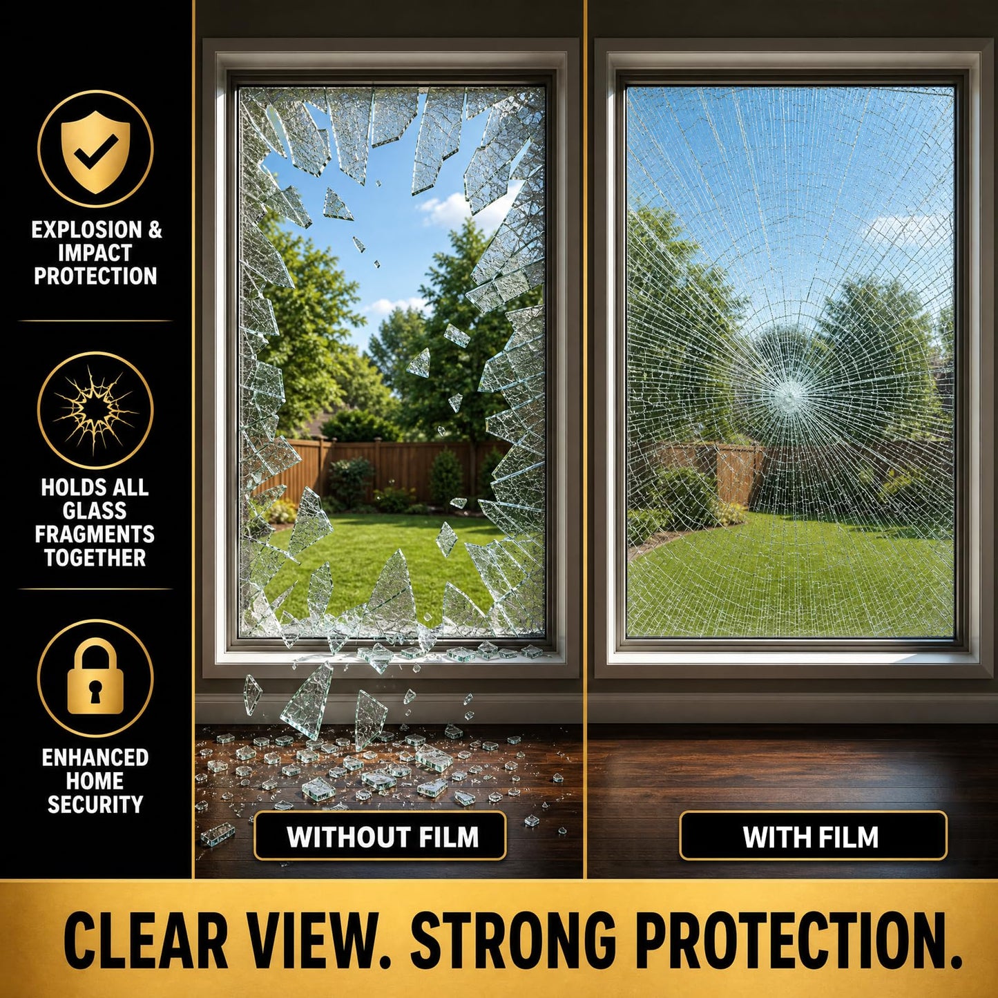 FILMGOO One Way Window Privacy Film - Window Tint for Home Daytime Privacy Mirror Film, Heat Blocking Reflective Glass Covering for Sun UV Control Black Silver 29.5 Inch x 13.1 Feet
