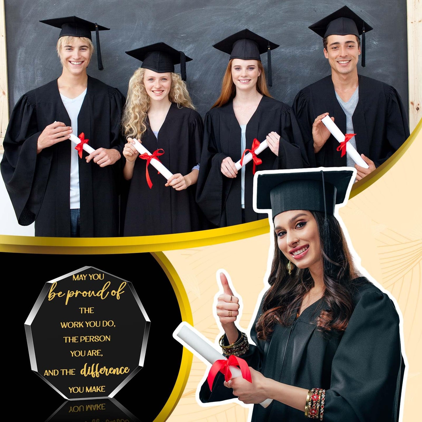 Huquary 50 Pcs Employee Appreciation Awards for Coworker Acrylic Thank You Gifts Trophy Be Proud of The Work You Do Prizes for Colleague Retirement Farewell Motivational Gift (Irregular Style)