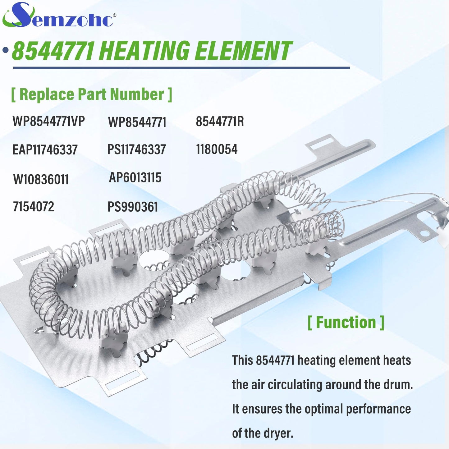 Dryer Heating Element Kit fit for May-tag Bravos 400 2000 3000 5000 9000 Series MED3000BW0 MED3500FW0 MED4000BW0 MED4200BG0 MED4200BW0 MED5100DC1 MED5100DW1 MED5500FC0 MED5500FW0 MED6000AG0 MED6000AW0