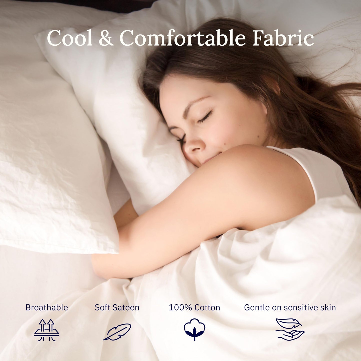 California Design Den Twin Flat Sheets Only Pack of 2-400 Thread Count, 100% Cotton Sateen, Soft and Breathable Top Sheet Only Pack, Elegant 4" Hem Style - White
