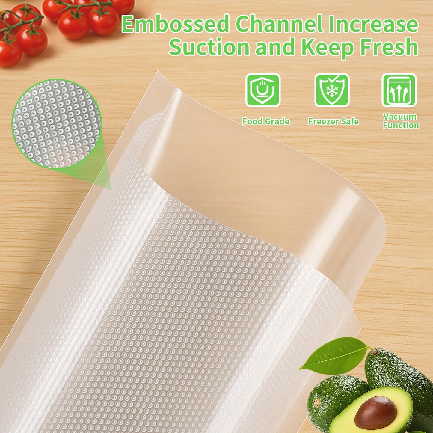MakMeFre 300 Bags 100 of Each Size Gallon 11"x16" and Quart 8"x12" and Pint 6"x10" BPA Free Sous Vide Seal a Meal Commercial Grade Vacuum Seal PreCut Combo Pack Bag