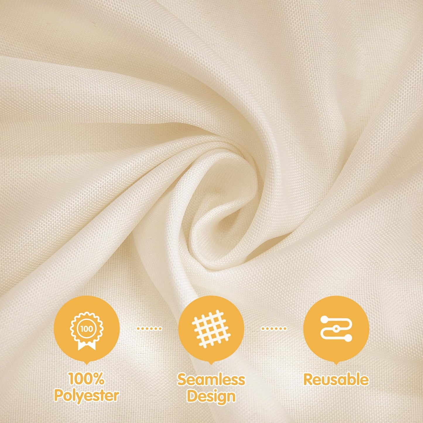 BRILLMAX 6 Pack Beige Tablecloths 60 x 126 Inch for 8ft Rectangle Tables - 150 GSM Polyester Fabric, 15" Standard Drop, Water, Stain & Wrinkle Resistant Cloth Cover for Wedding Banquet Dining Buffet
