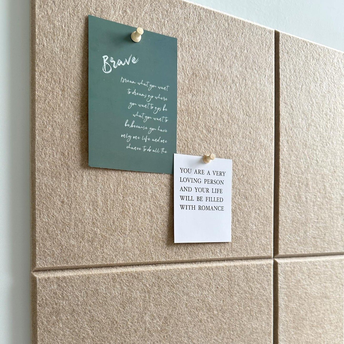 Large Cork Board for Office Wall Decor, 48"x36"- 12 Pack Felt Wall Tiles with Safe Removable Adhesive Tabs, 1/2" Thick, Felt Bulletin Board Pin Board Cork Boards for Walls - Tan