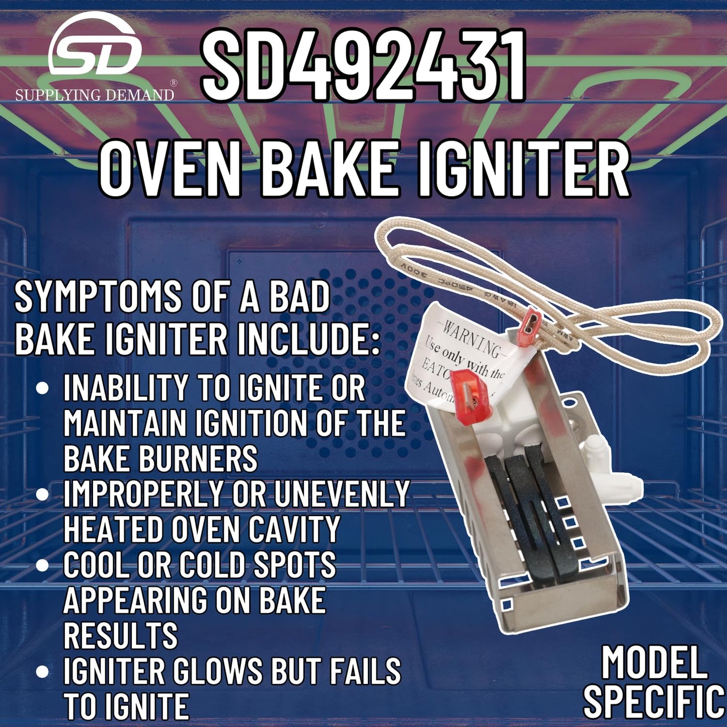 Supplying Demand 00492431 00487383 Gas Range Igniter Replacement Model Specific Not Universal
