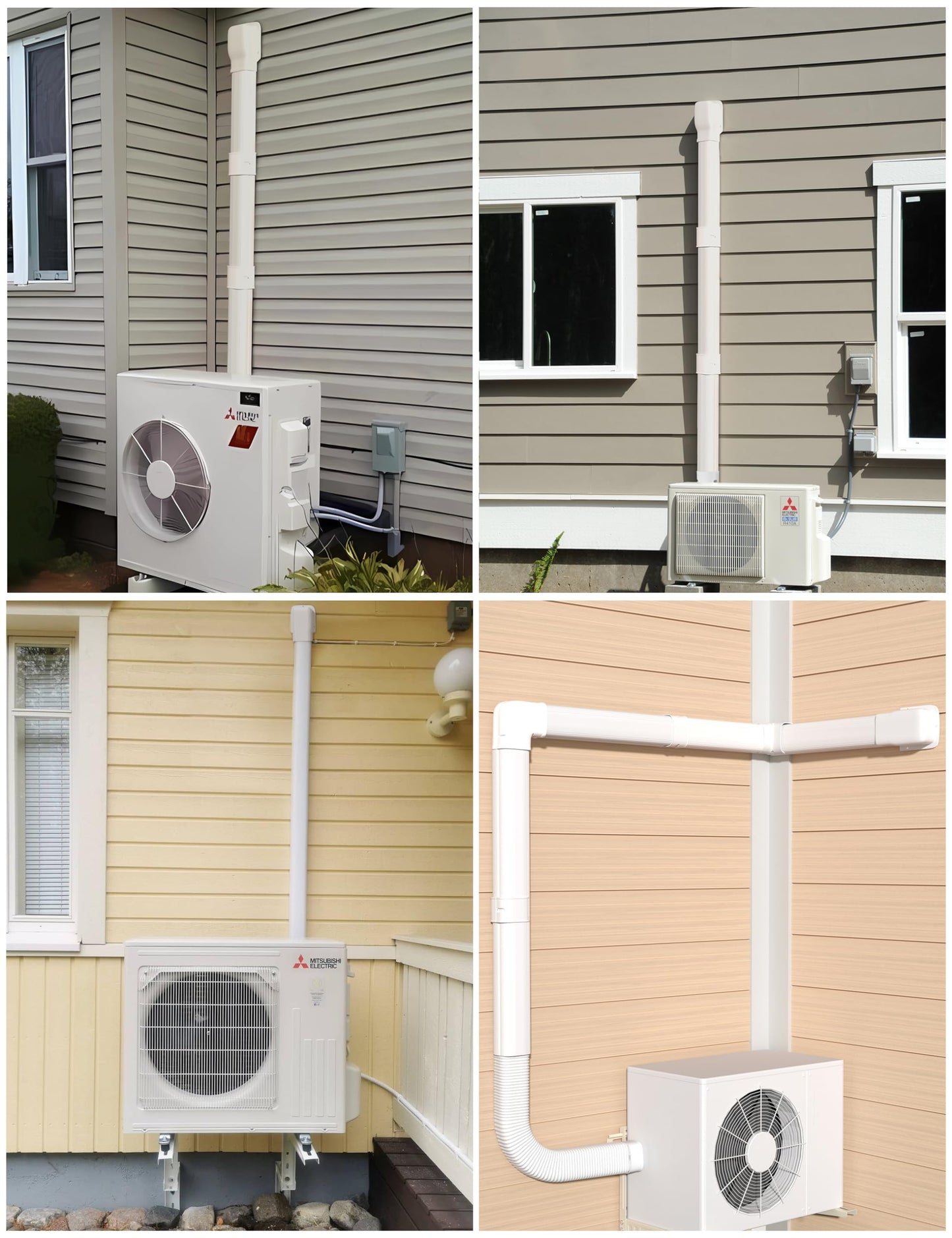 Nouscan 3" 13Ft Mini Split Line Set Cover with Flexible Duct, Upgrade PP Decorative Minisplit Lineset Cover Kit, Paintable for Mini Split, Air Conditioner, Central AC, HVAC and Heat Pumps, White