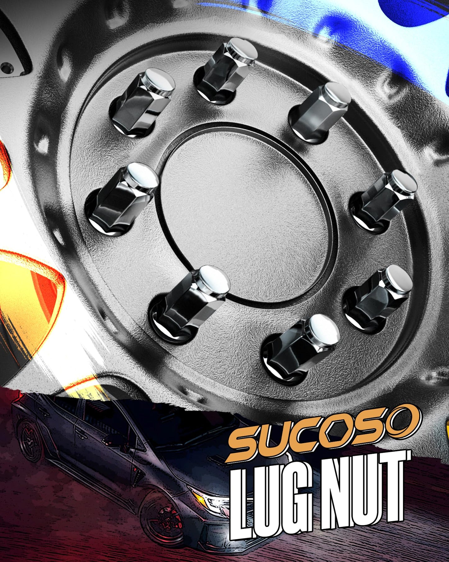 14mmx1.5 Wheel Lug Nuts, 32 pcs M14x1.5 19mm (3/4") Hex Lug Nut with Conical/Cone Bulge Seat Fit Chevy Silverado GMC Sierra 2500 3500 Ford F250 F350 2011+ Ram 2500 3500, 8 Lug Aftermarket Wheels
