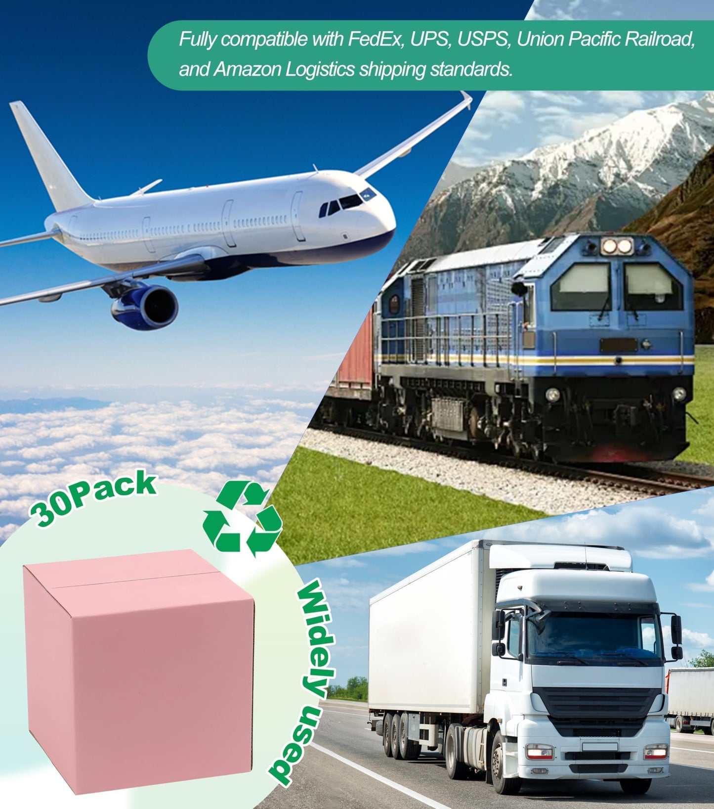 10x7x6 Inch Cute Pink Shipping Boxes, 30 Pack Corrugated Cardboard Box, Mailing Packaging Boxes for Small Business