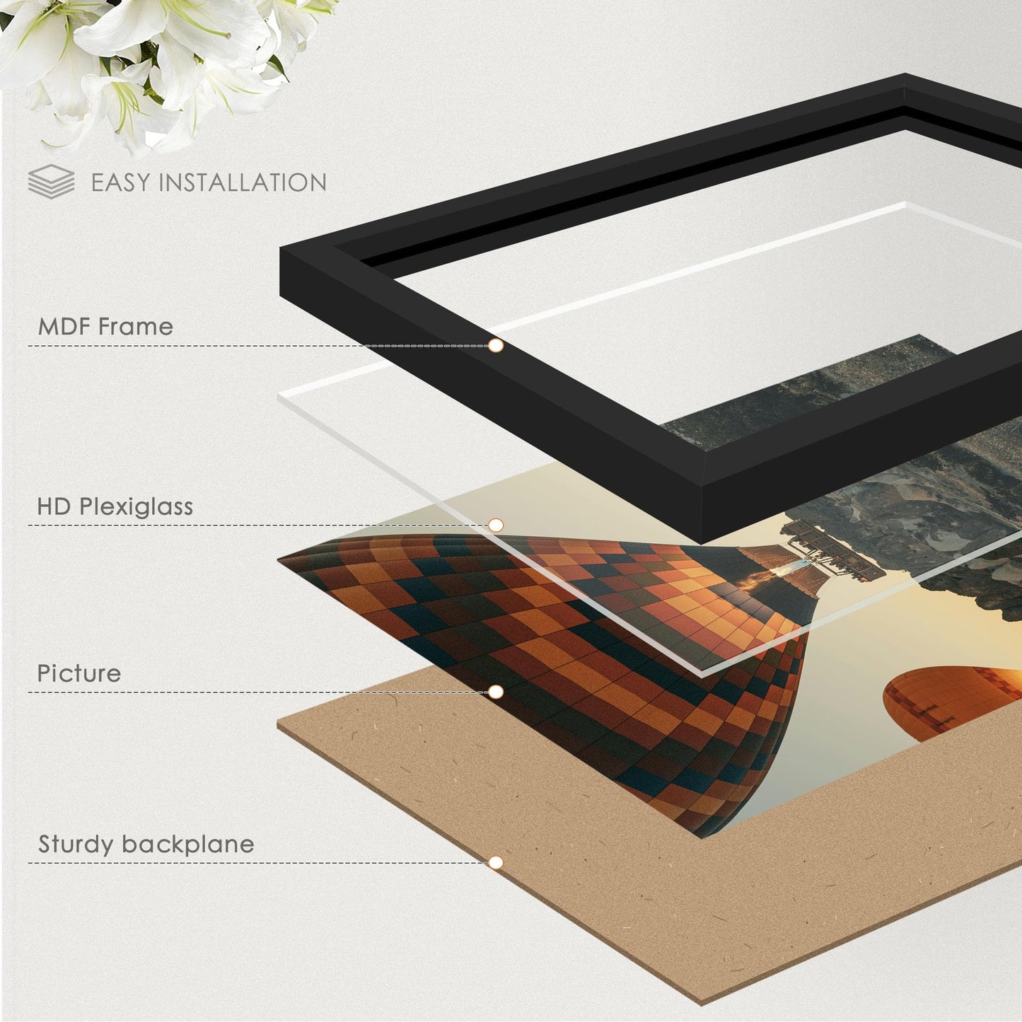 Fisnish A2 Picture Frame Black, Classic 16.5x23.4 Poster Frame, Horizontal or Vertical Wall Mounting, 1 Pack