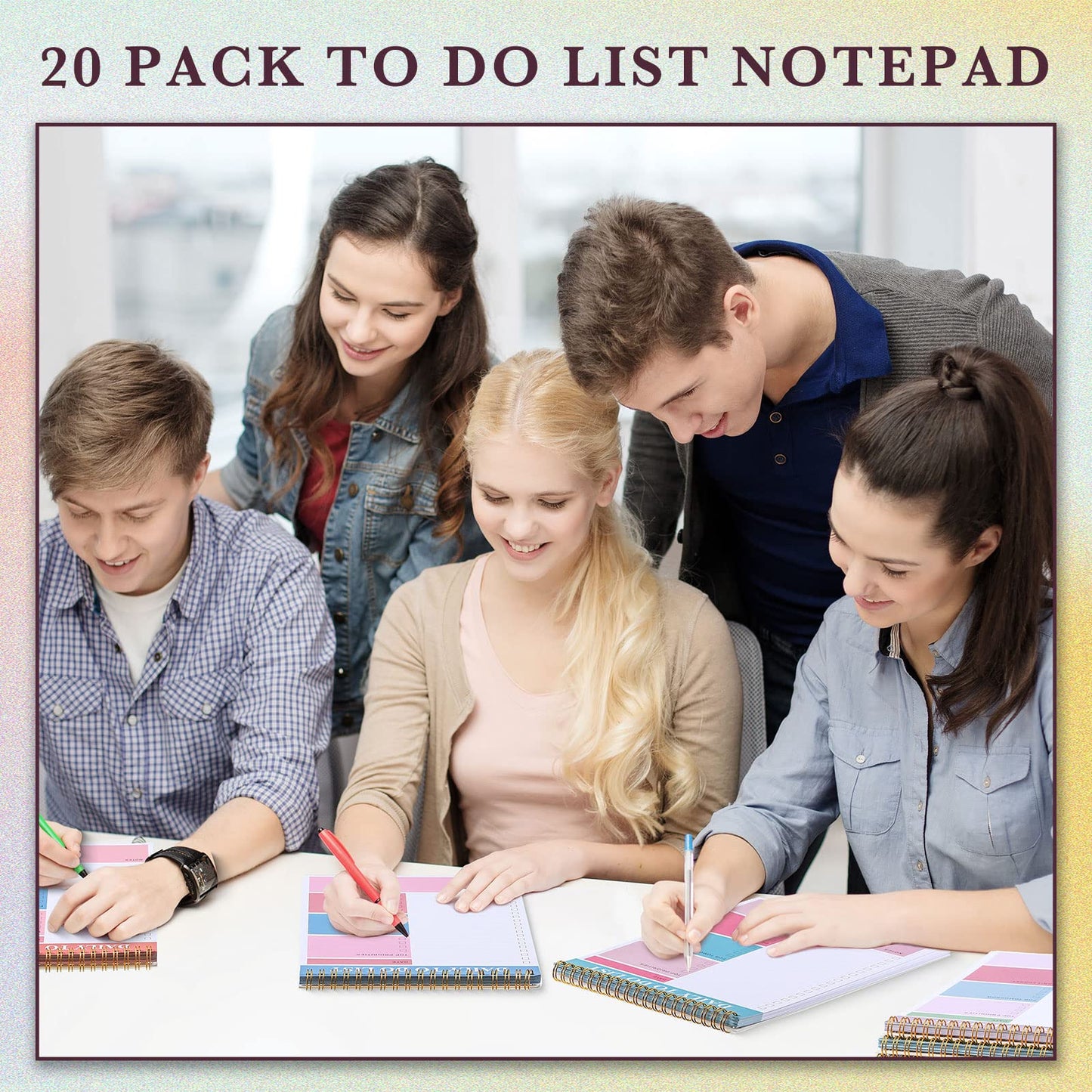 20 Pcs Daily to Do List Notepad Daily Planner with 52 Sheets Tear Off, Spiral to Do List Notebook Notepad Undated Bulk for Adults Kids Classroom Office Plan Work Schedule Checklist, 6.38 x 9.84 Inch