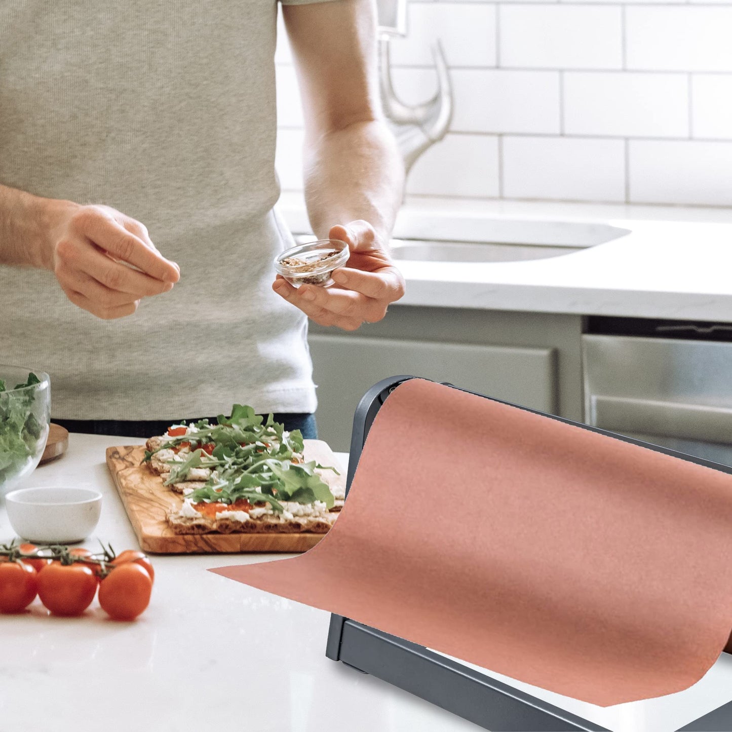 West Palm Brands Paper Roll Cutter, Holder & Dispenser for Butcher Freezer Craft Paper Rolls 24", Great Butcher, Wrapping, Crafting Paper or Vinyl Roll Holder - Free Standing or Wall Mounted