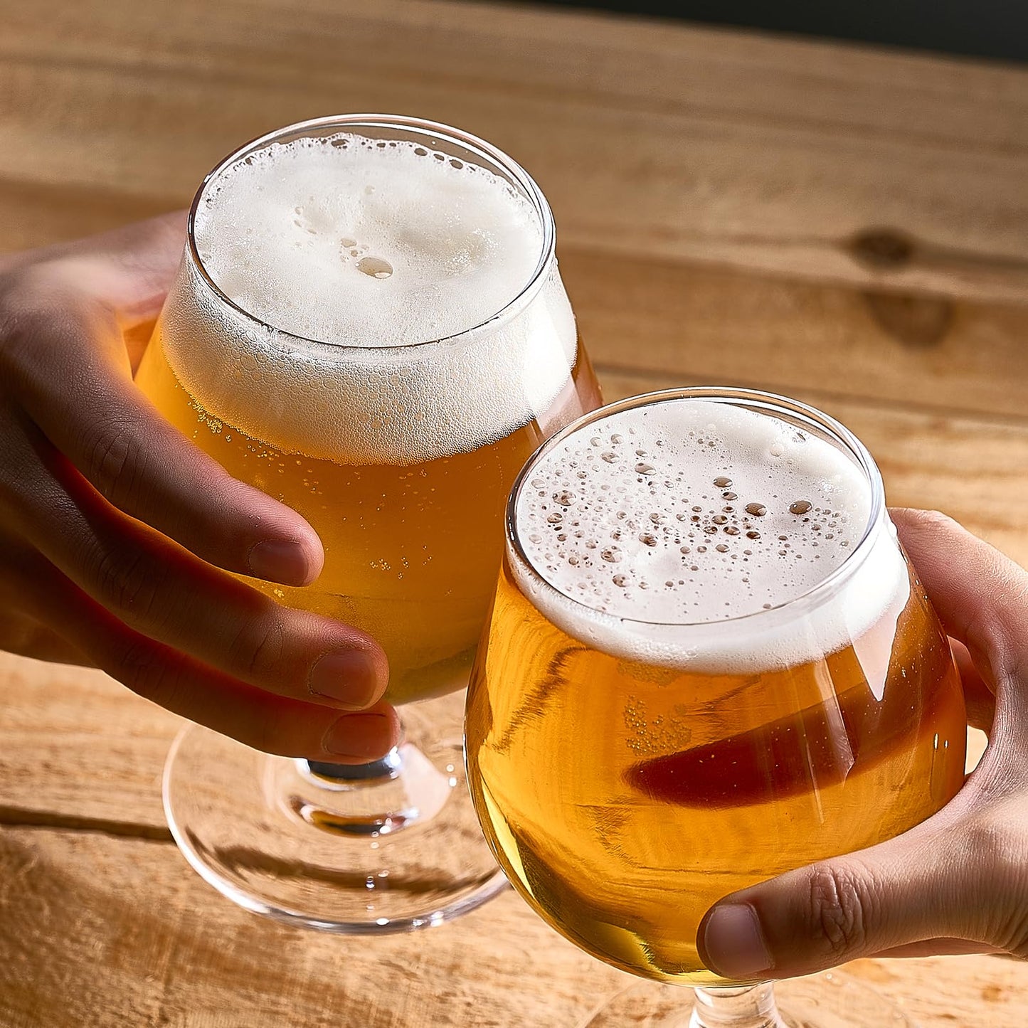 Meolibour Beer Glasses Set of 4, 16 OZ Classic Craft Goblet Glasses, Premium Tumbler Set, Pub, Unique Design Beer Glasses, Dishwasher Safe