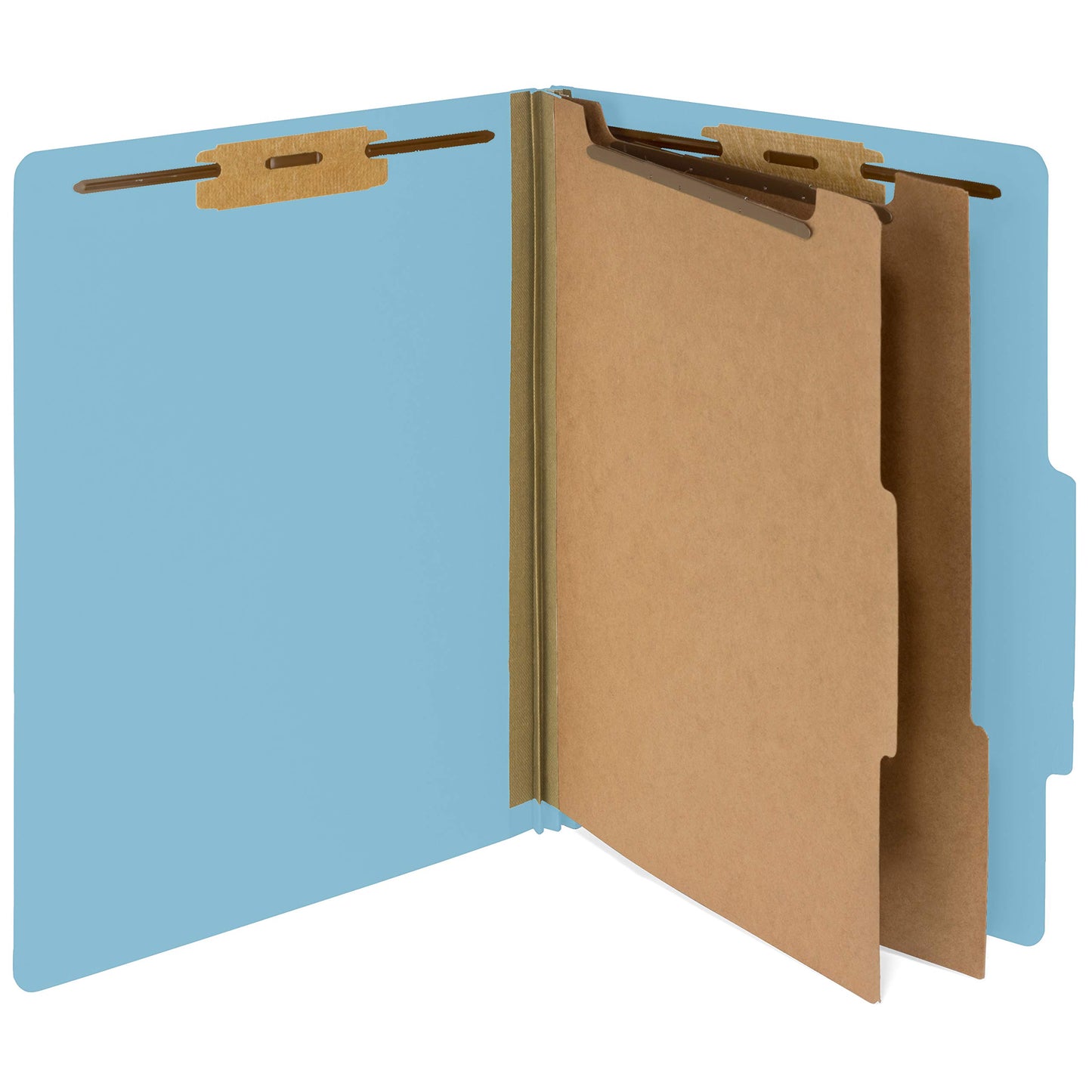 10 Blue Classification Folders - 2 Divider - 2 Inch Expansions - Durable 2 Prongs Designed to Organize Standard Medical Files, Law Client and Office Files - Letter Size, Light Blue, 10 Pack