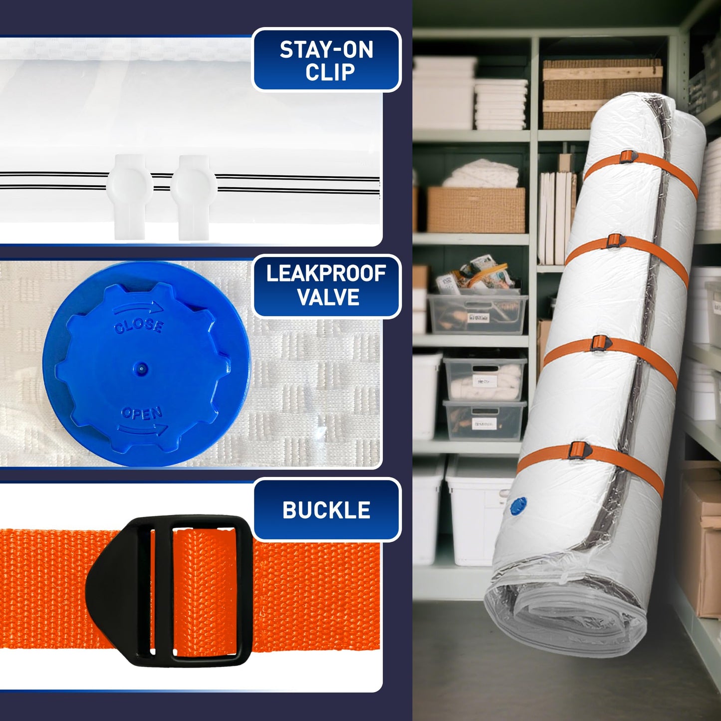 LVYSHOW Mattress Vacuum Storage Bag for Memory Foam, Latex and Hybrid Mattress, Easy Moving and Storage (Full/Queen Size)