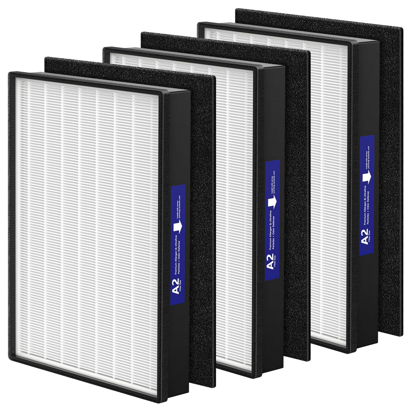 3 Pack A2 Filter Replacement Compatible with 3M Filtrete Room Air Purifier Models FAP-C02-A2, FAP-C03-A2, FAP-T03-A2, Part # 1150101