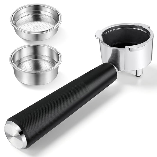 51mm Portafilter Set for only De’Longhi EM450M Classic Espresso Machine, 3 Ears Portafilter with 2 Pressurized Stainless Steel Filter Baskets (1-Cup Filter and 2-Cups Filter)