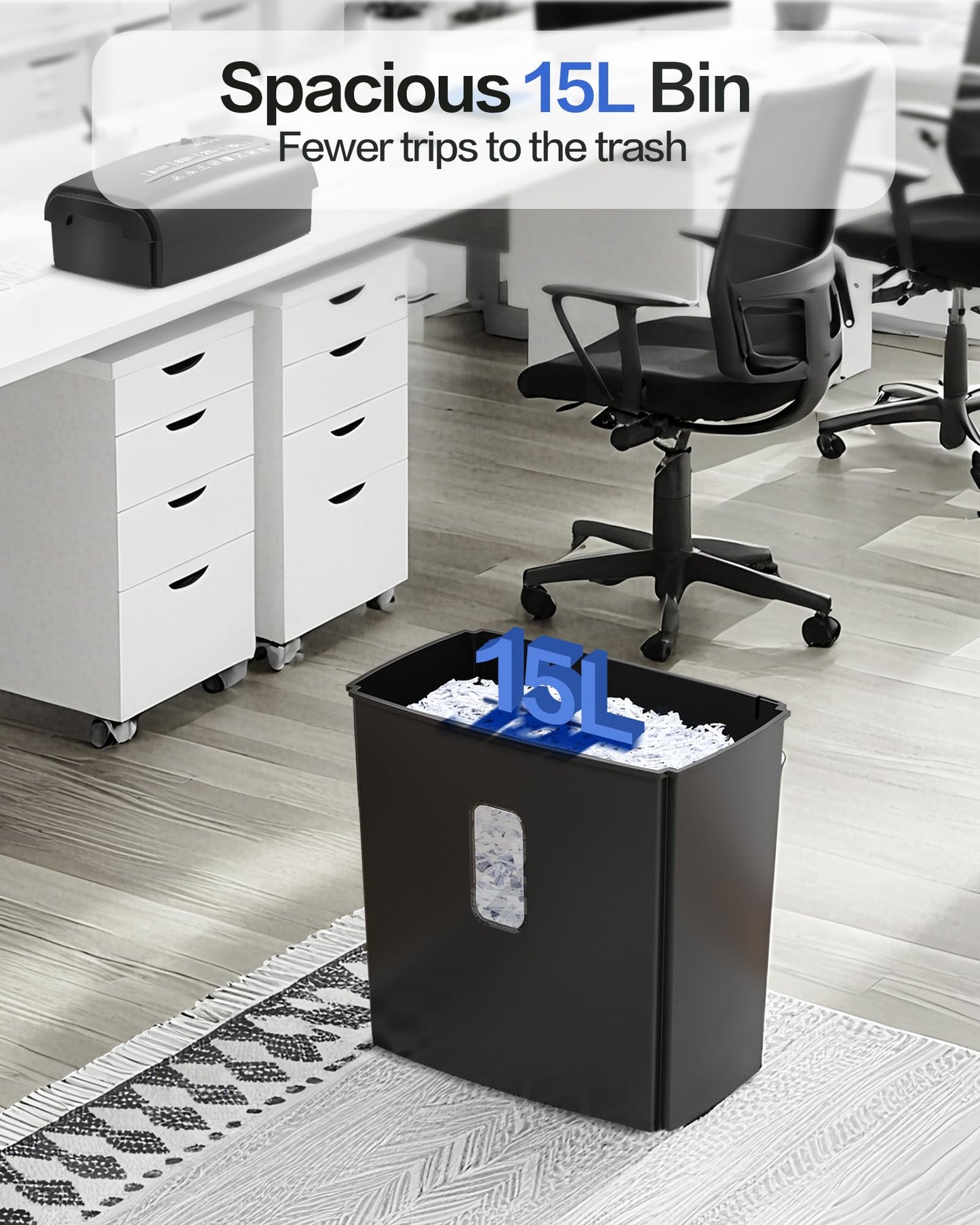 Locksworth 8-Sheet Micro-Cut Paper Shredder, P4 High Security, 4 Gallon Bin, 2-Minute Continuous Run, Home & Small Office Use