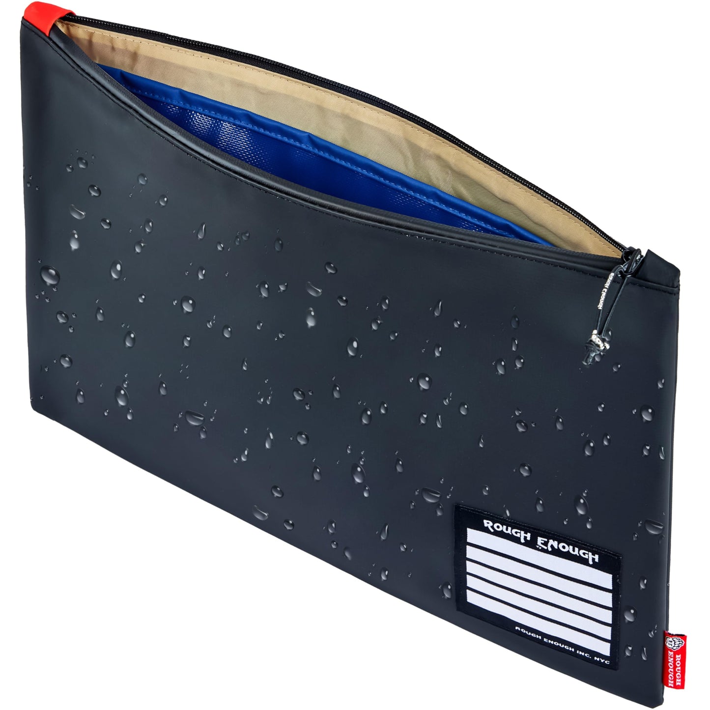 Rough Enough Important Document Organizer Holder Bag File Folder Zipper Pouch with 2 Pocket for A4 Paper Notebook Travel Business Office Home Water Resistant