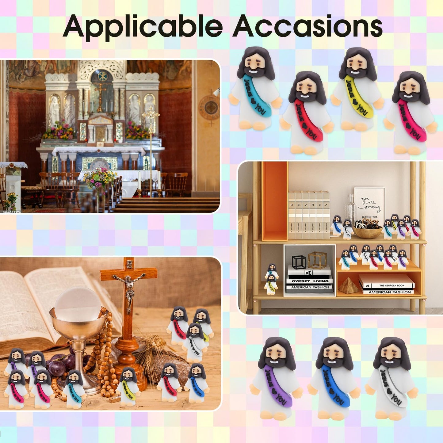 210 Pack Little Jesus Figurines in Bulk, Pocket Jesus Loves You, Jesus Small Figures, Little Tiny Jesus Figures for Church Christmas Party Favors Baptism Gifts Religious Gifts for Easter Egg Stuffers