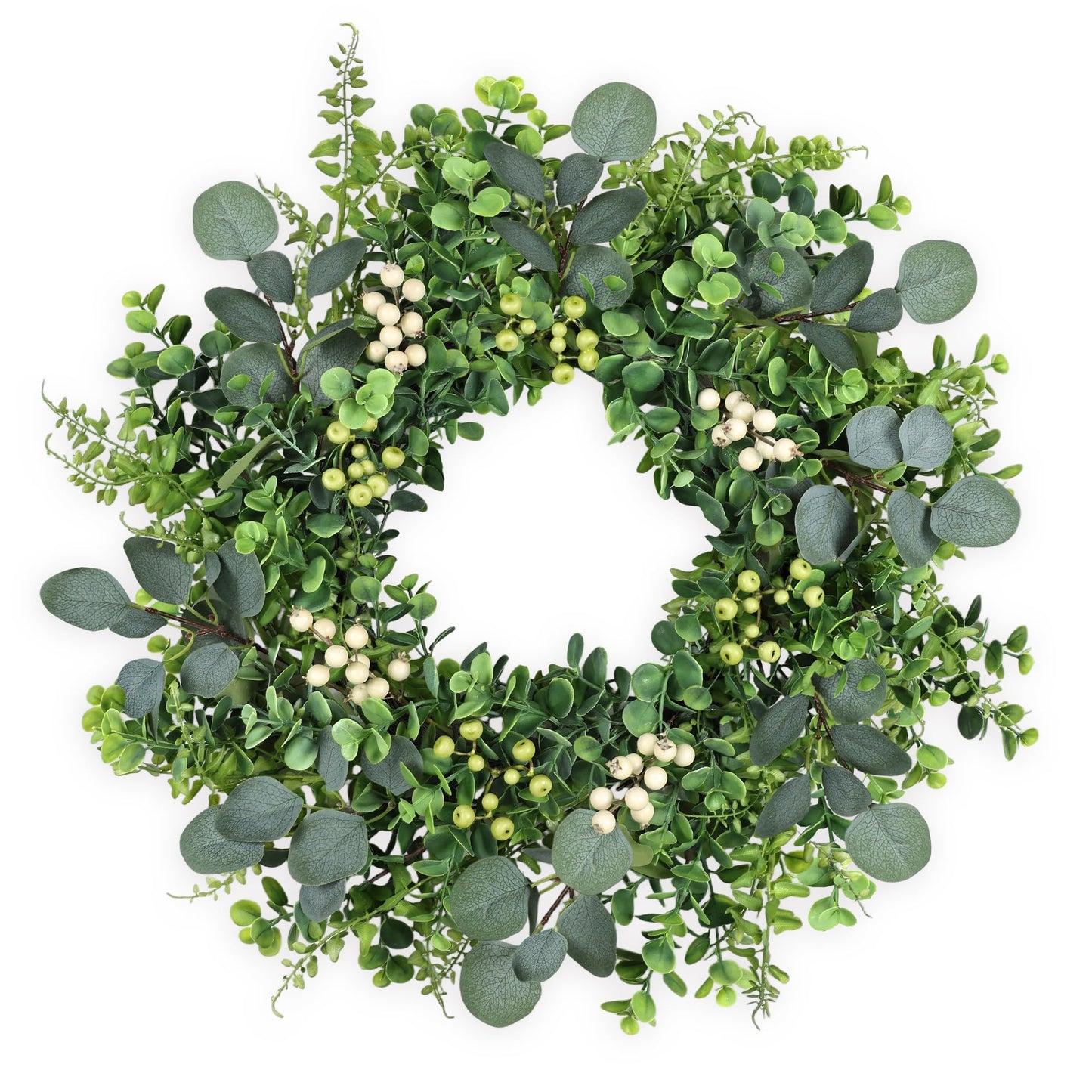 MDSTBN 26 Inch Eucalyptus Wreath Spring Summer Wreaths for Front Door, Artificial Large All Seasons Wreaths with for Farmhouse Porch Wall Living Room Home Wedding Decor