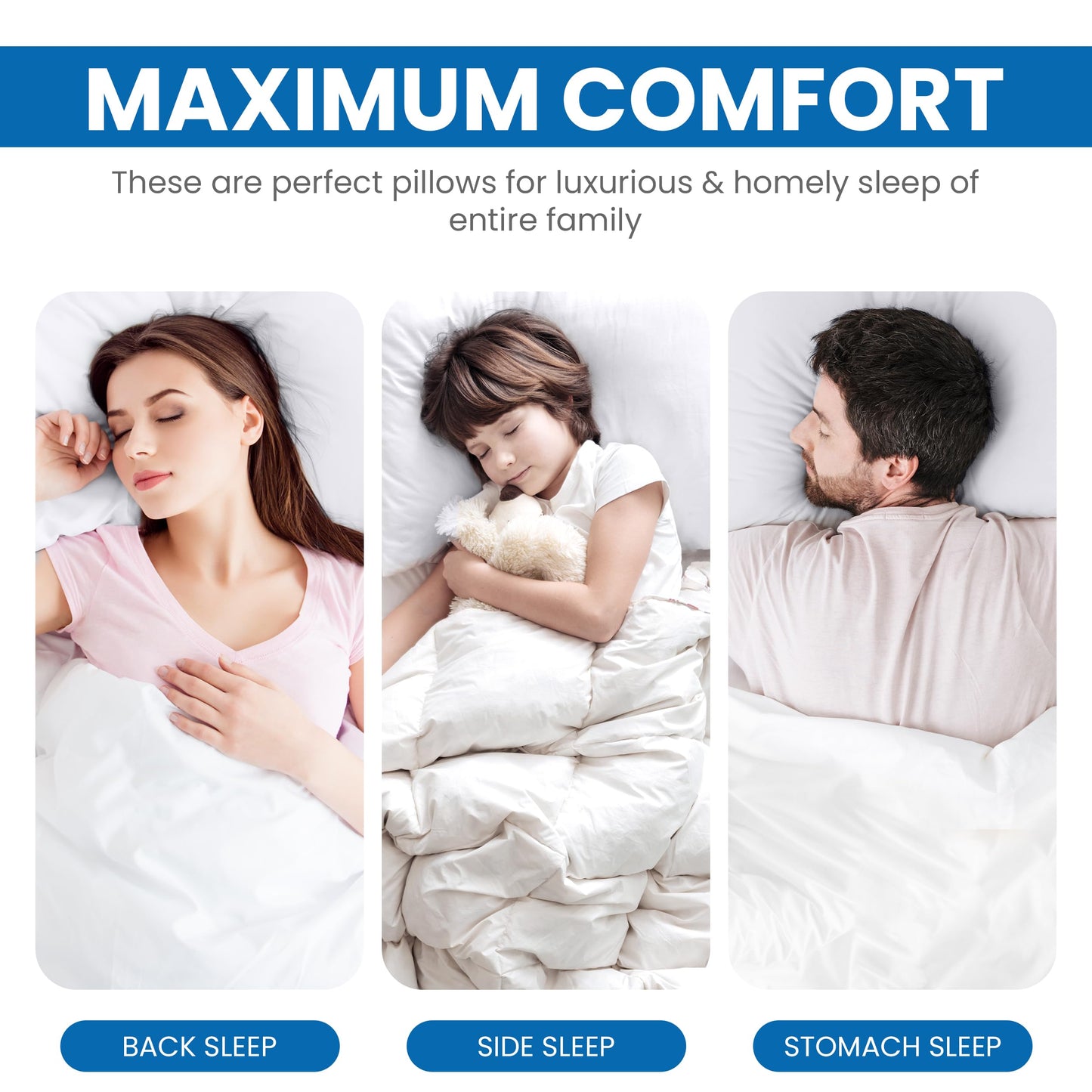 Utopia Bedding Bed Pillows for Sleeping (White), King Size, Set of 4, Hotel Pillow, Cooling Pillows for Side, Back or Stomach Sleepers
