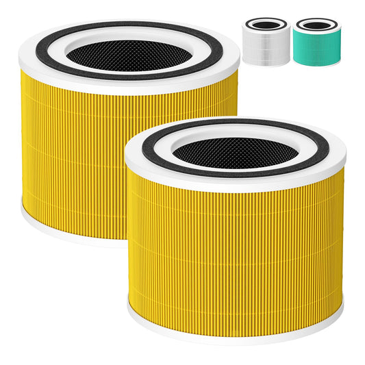 2 Pack 240 Pet Care Replacement Filter Compatible with 240 Air Purifier, 3-in-1 Filter Replacement with Activated Carbon Filter, Yellow