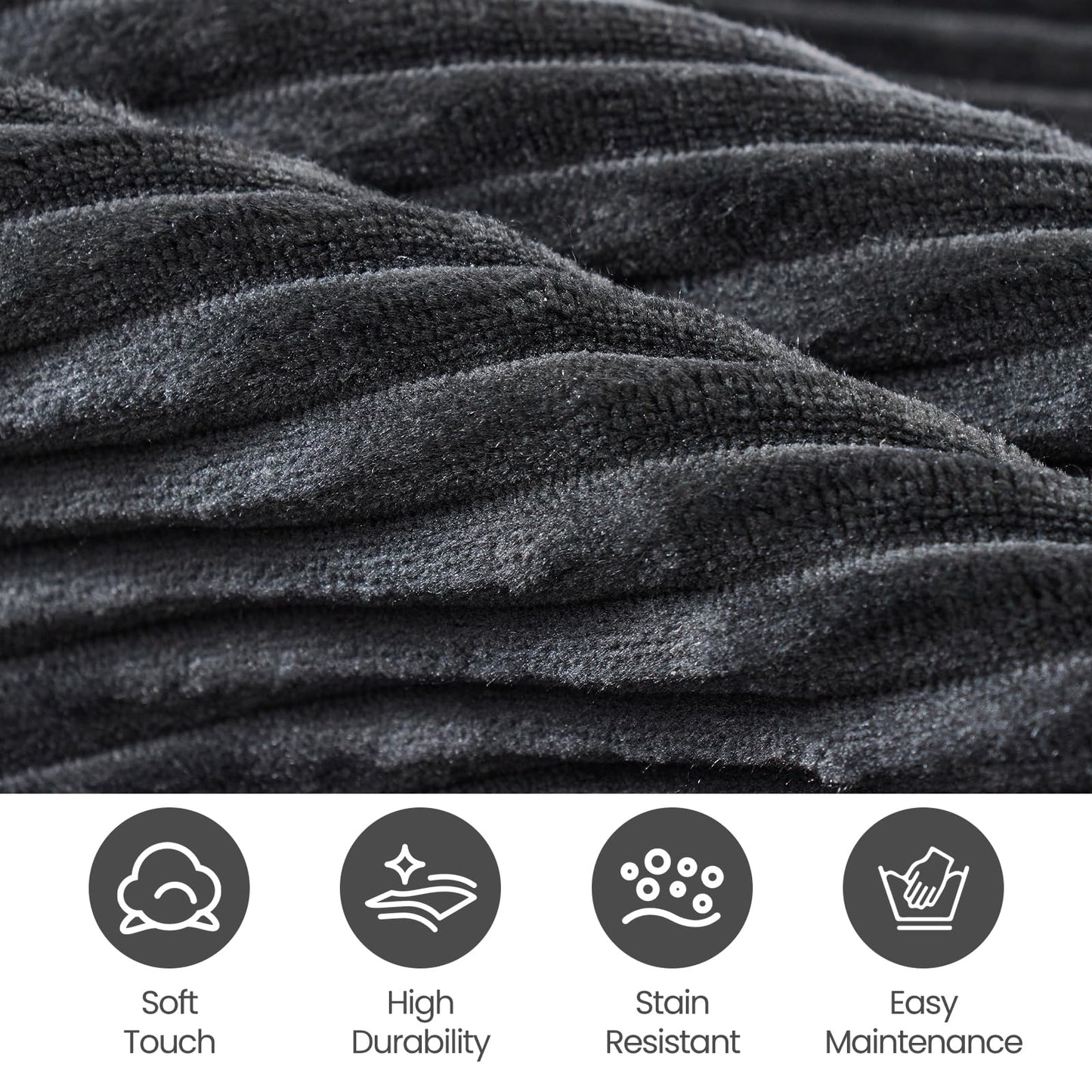 Yagamo Bean Bag Chairs for Teens, 3FT Bean Bag with Memory Foam Filling, Bean Bag Chairs with Plush Microfiber Removable Cover, Cozy Sofa for Reading, Gaming- Black