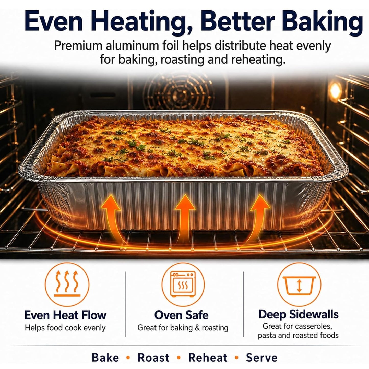 WAWINY 9x13 Thickened Aluminum Foil Pans, 10Pack Extra Deep Disposable Aluminum Pans with Lids for Roasting, Baking, Cooking, Food Prep, Chafing, Steam Table, Oven, Cake, and Party Catering.