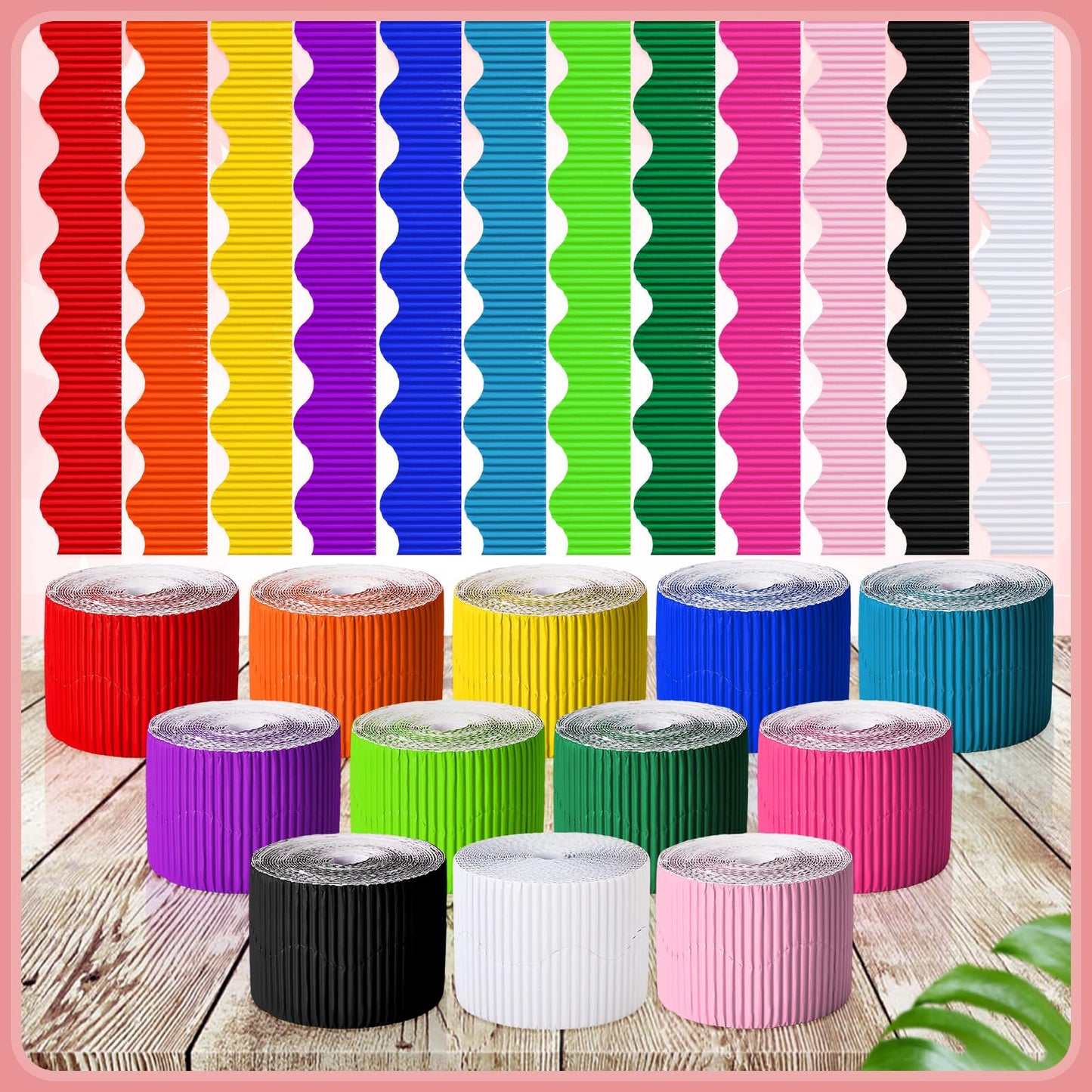 Harloon 12 Rolls 600 ft Scalloped Bulletin Board Borders Decorative Classroom Bulletin Board Trim Poster Decor for Teacher Students White Cork Wall Locker