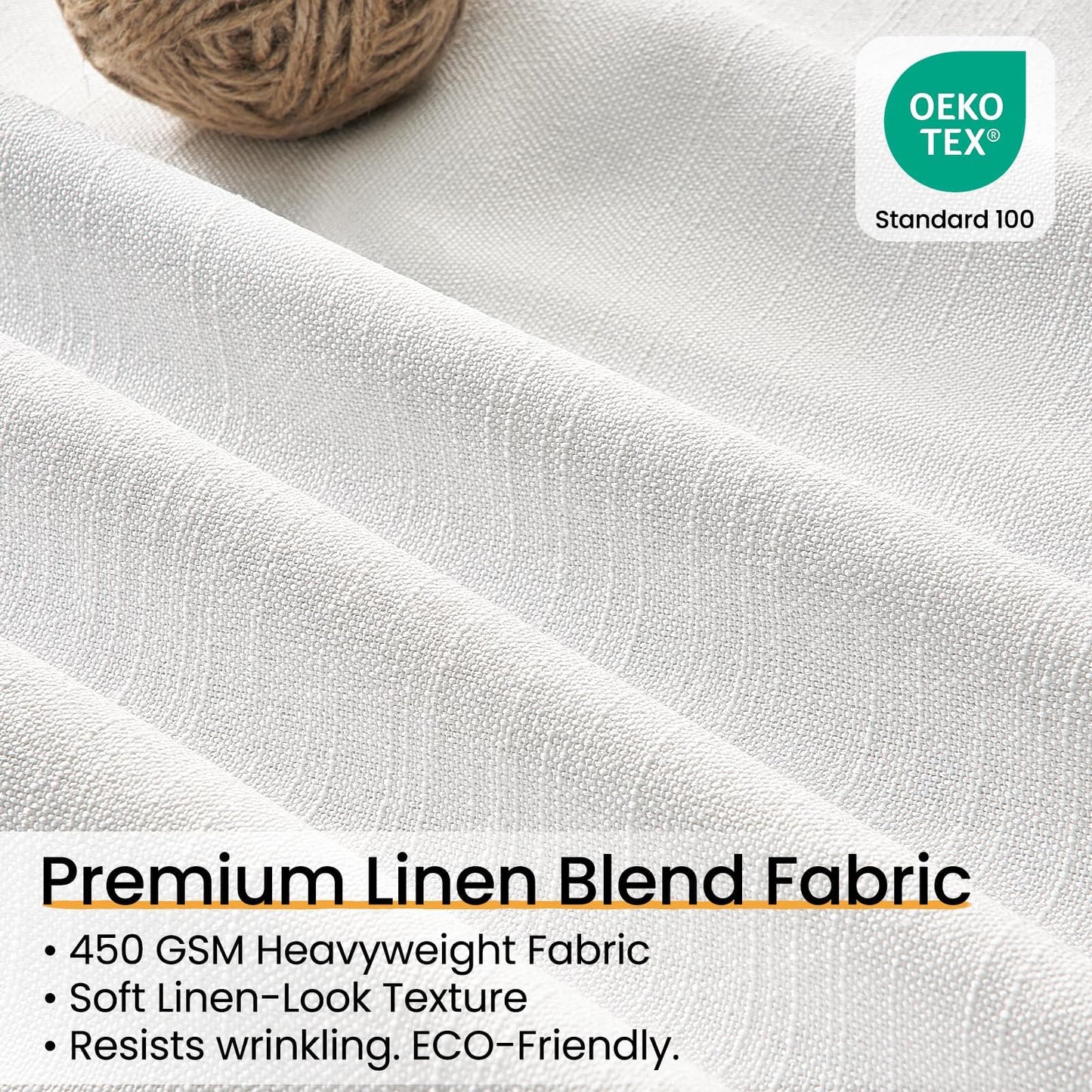 Topfinel 96 Inch Long Pinch Pleated Blackout Curtains for Bedroom Livingroom, Natural Beige Linen Blend 100% Blackout Sliding Door Curtains, Cozy Modern Privacy Protection Curtains,40" W*96" L