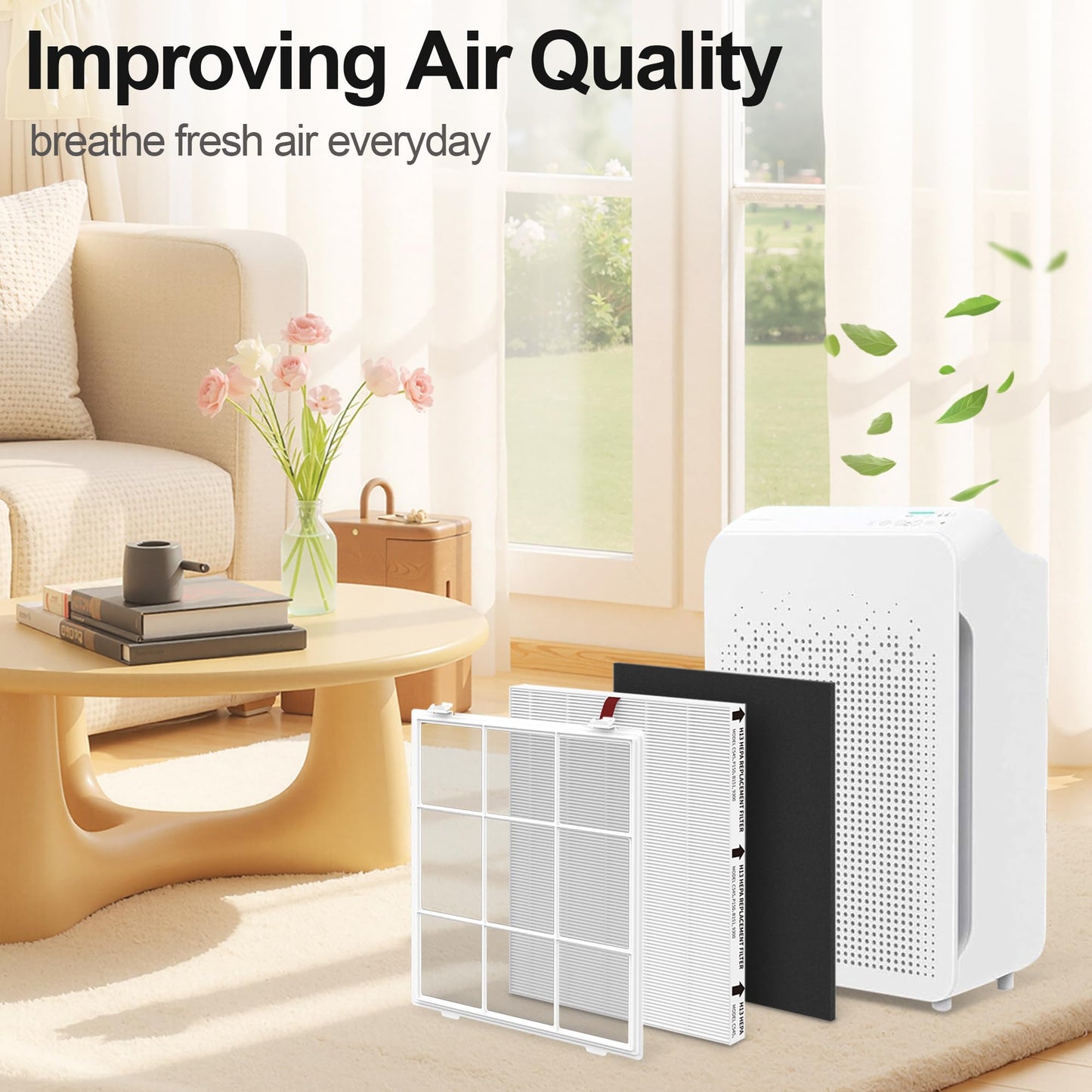 C545 HEPA Replacement Filters S Compatible with Winix C545, Replacement for Winix S Filter Part 1712-0096-00 and 2522-0058-00, 4 True HEPA Filter + 4 Activated Carbon Pre-Filter