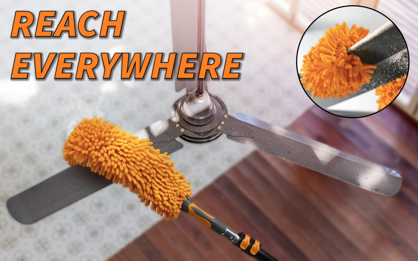 5-18 ft Long Telescopic Extension Pole // Multi-Purpose Extendable Pole with Universal Twist-on Metal Tip // Lightweight and Sturdy // Best Telescoping Pole for Painting, Dusting and Window Cleaning