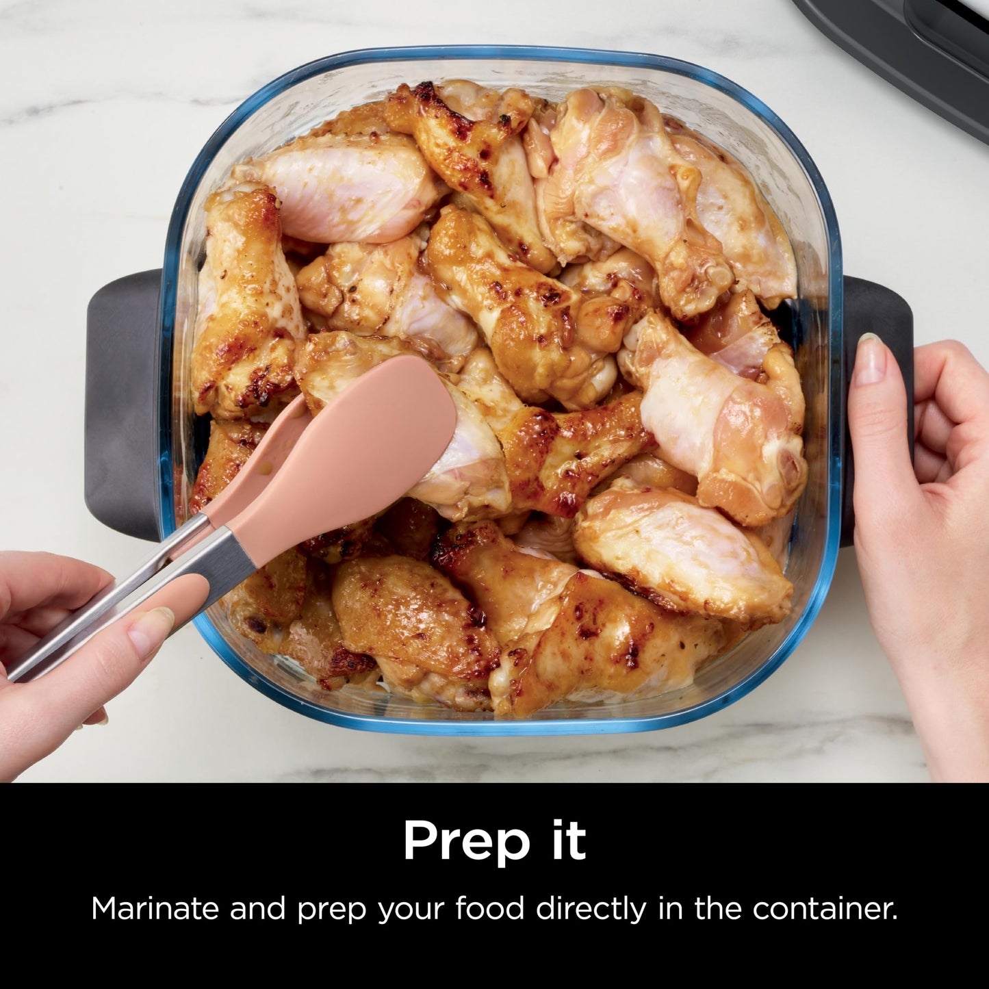 Ninja 4-QT CleanCrisp™ Glassware Container with Storage lid, Compatible with Ninja Crispi FN101 & AS101 Series, Microwave, Freezer & Dishwasher Safe, PFAS & PTFE Free Glass, XSKSFN4QT
