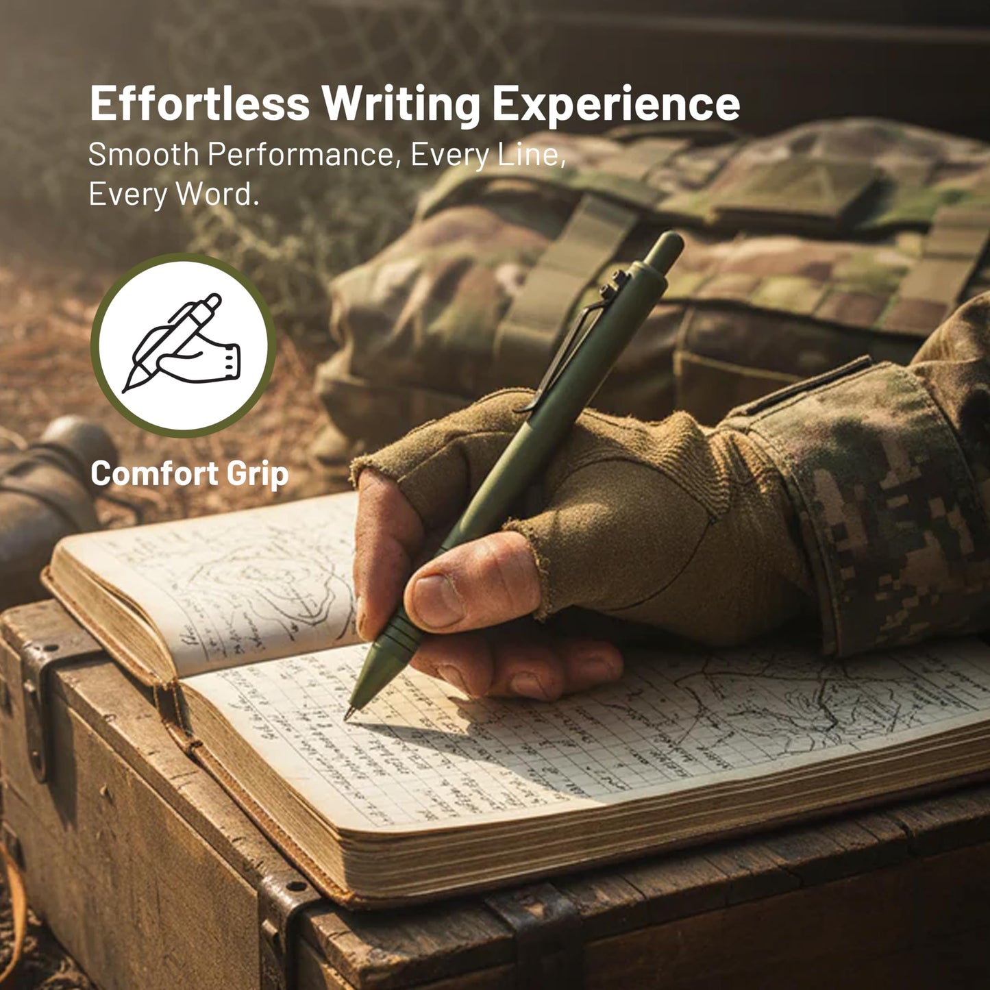 Everyman OD Green Grafton Super Matte Full Click Refillable Gel Pen | Durable EDC Writing Tool with Deep Grip | Smooth 0.7mm Ink Flow for Daily Use, Notes, Journaling, and Office Essentials
