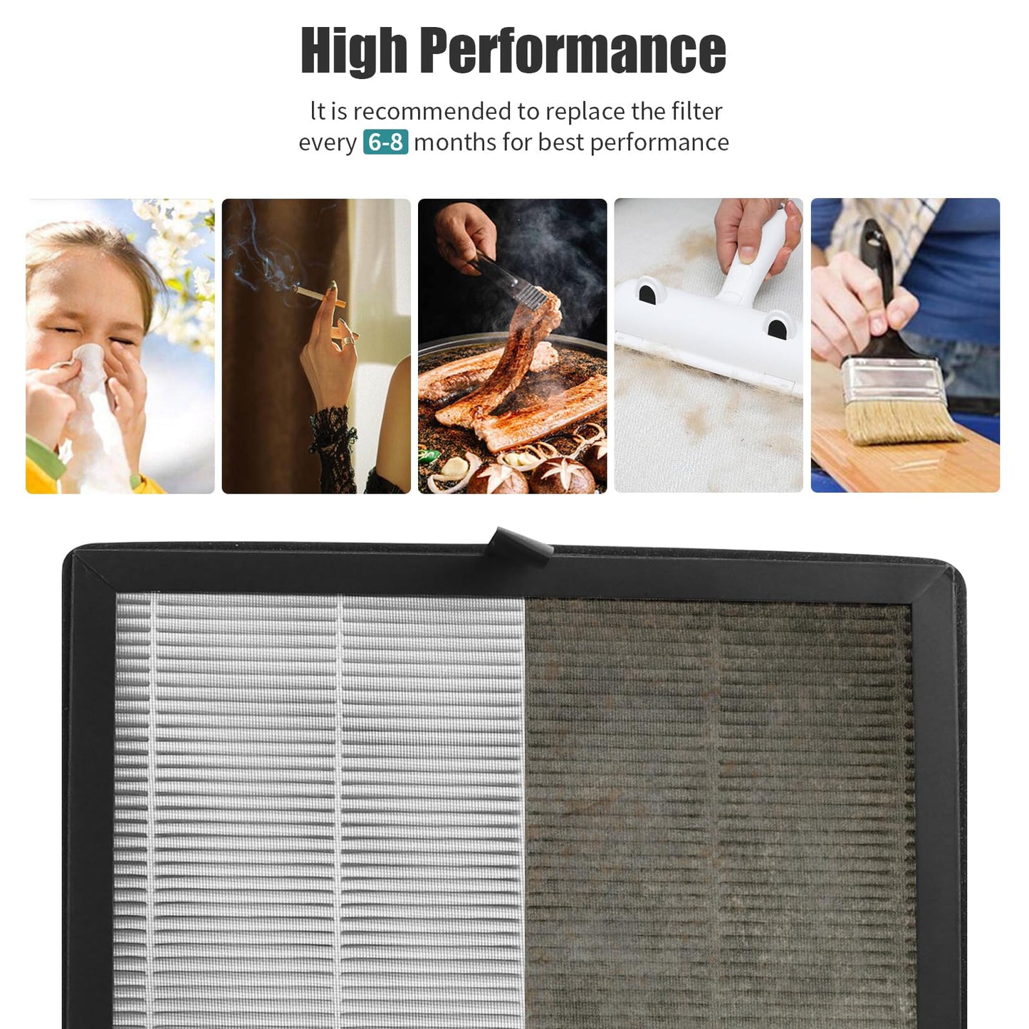 SAKEGDY JF888 Air Filters Replacement Compatible with jafanda jf888 Air Cleaner Purifier 2 Pack