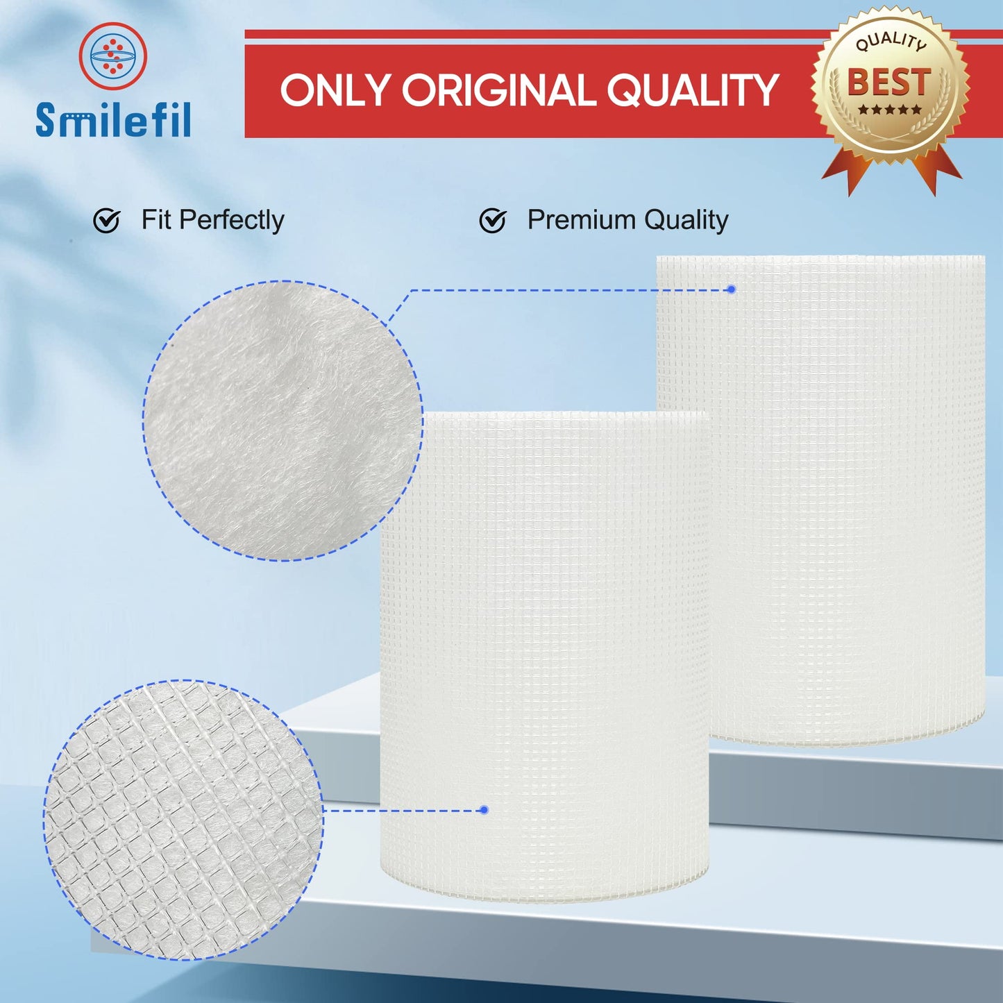 Smilefil 4 Pack Premium Replacement Post Filter Sleeve Compatible with IQAir GC MultiGas Series Air Purifiers