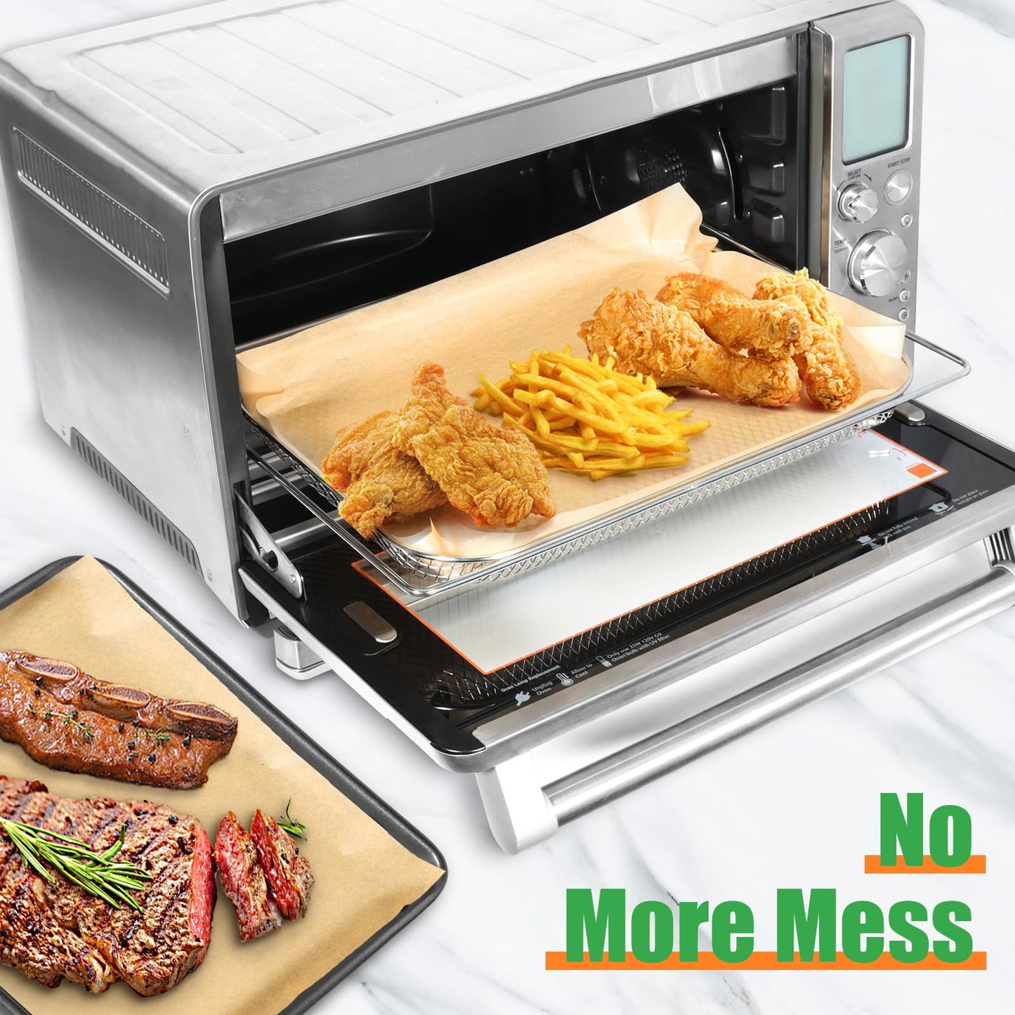 Air Fryer Accessories Compatible with Breville BOV900BSS Smart Oven Air Fryer Pro, Baking Pans Set with Baking Tray, Parchment Paper and Oven Mats for Breville BOV900BSS