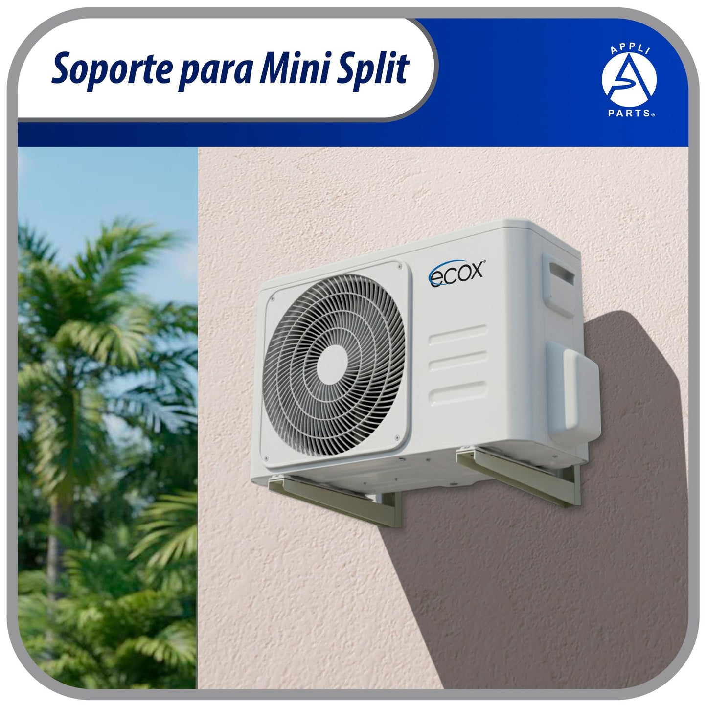 Appli Parts APAB-3160 Mini Split Wall Mounting Bracket, Heavy Duty Outdoor Support Up to 352 lbs. Fit 5000 to 36000 BTU Units, Includes Level Cross Bar, Anti Vibration Pads and Full Installation Kit