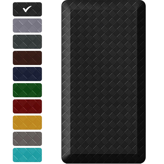 StepRite 1” Thick Kitchen Mats for Floor, Anti Fatigue Kitchen Rugs, Non-Slip,Heavy Duty Water Resistant Kitchen Rug, Standing Desk Mat for Friends, Family, Home, Kitchen, Office(39" x 20",Black)