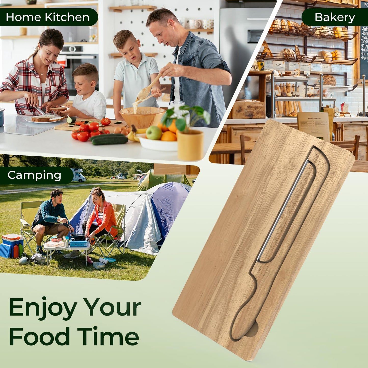 Upgrade Bread Bow Knife and Board Set,Sourdough Bread Slicer and Bread Cutting Board with Magnetic Storage,Space-saving,Right & Left Handed,Perfect for Bagels,Homemade,Ideal Baking Gifts for Woman