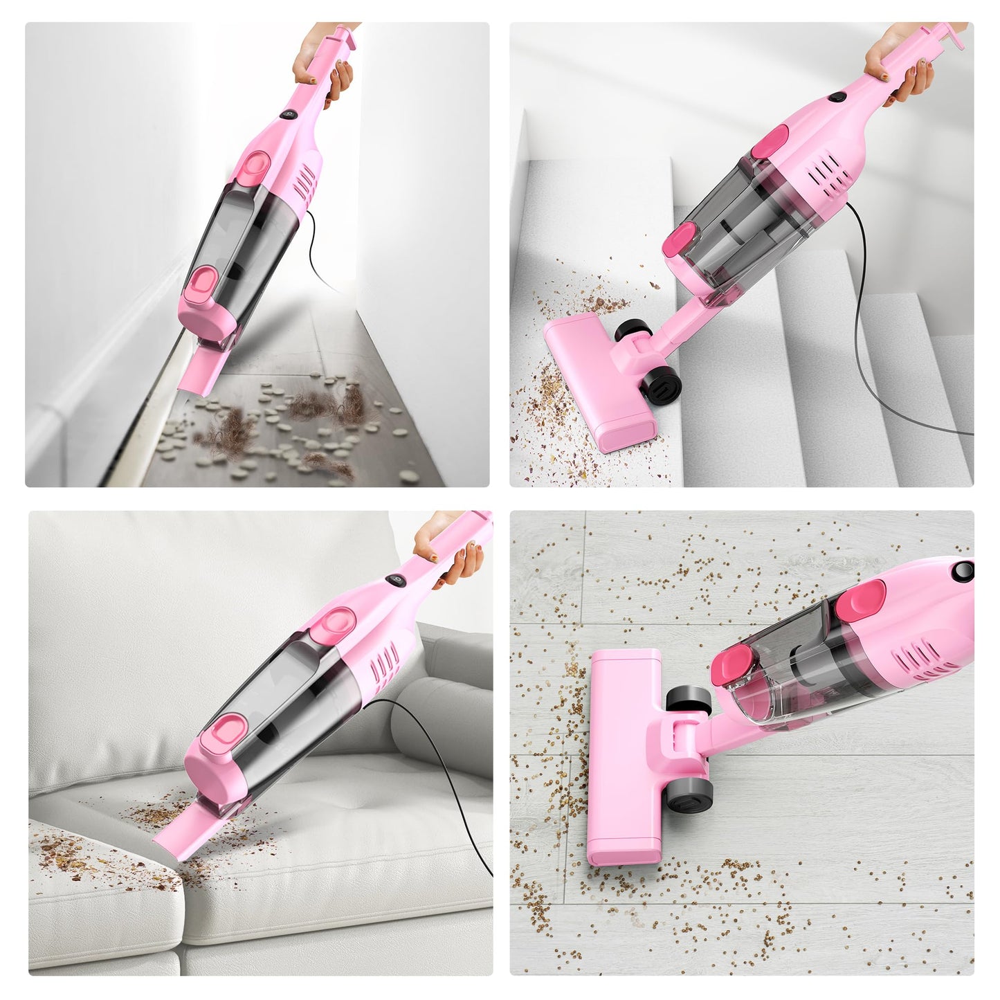Vazone R6X Corded Stick Vacuum Cleaners for Home, 20Kpa Powerful Suction Stick Vacuum with 16Ft Cord, 2 in 1 Lightweight Handheld Vacuum Cleaner for Hardwood Floor Pet Hair