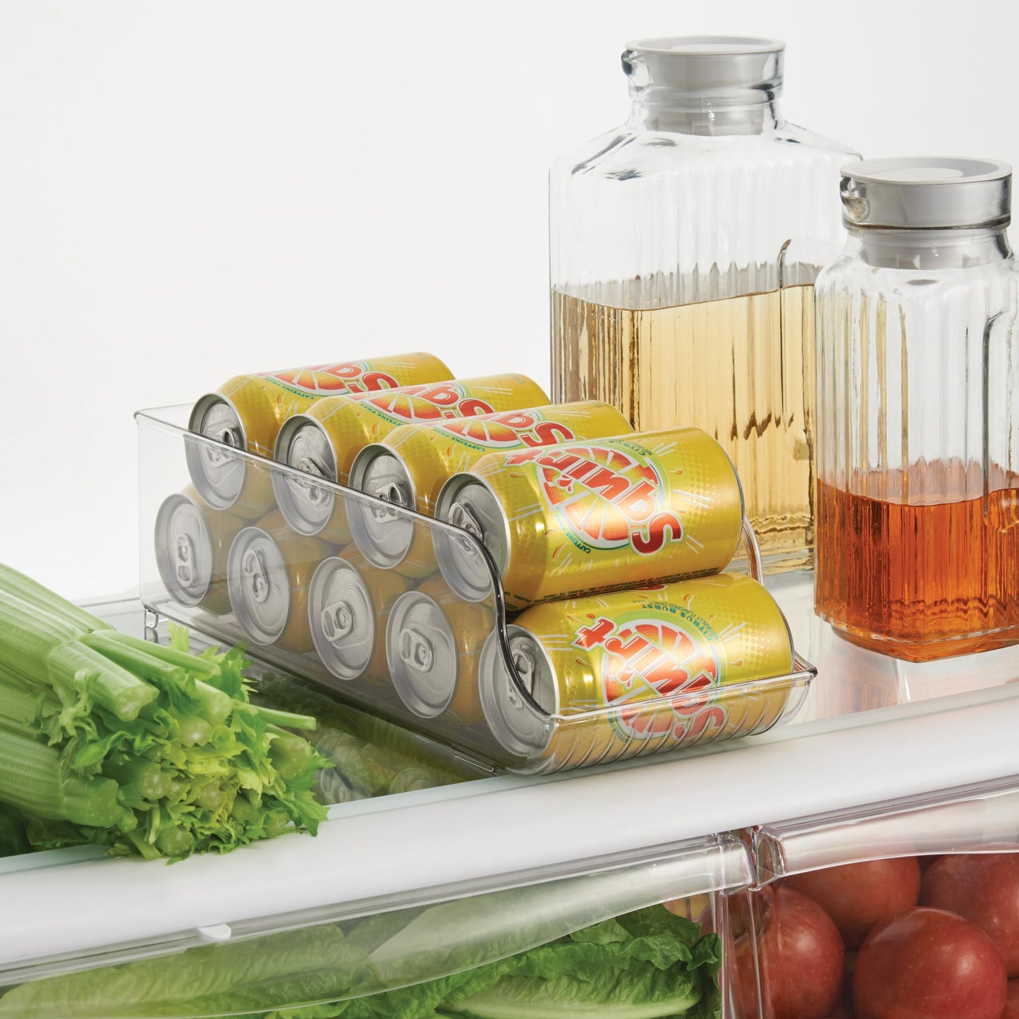 iDesign Soda Can Dispenser for Refrigerator or Pantry - Set of 3 - Clear - Made in USA