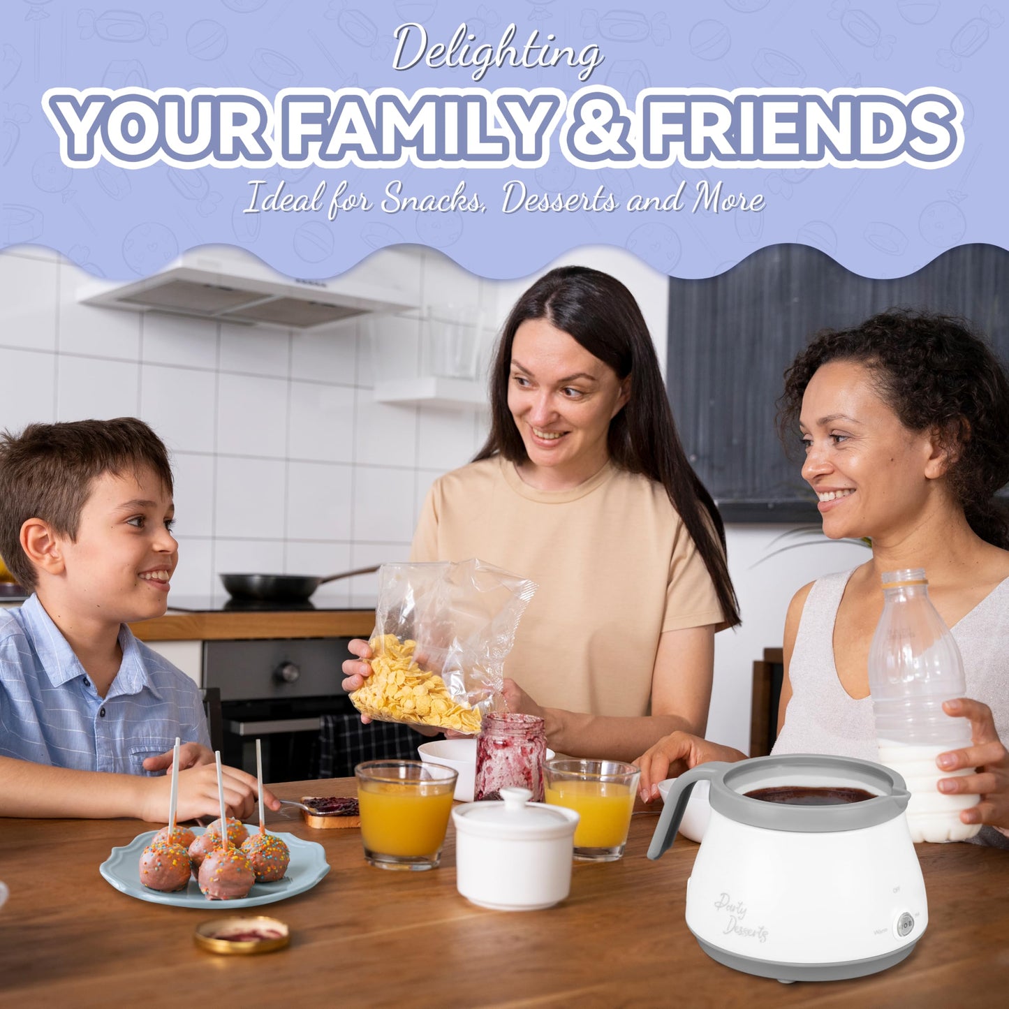 Party Desserts Candy and Chocolate Melting Pot, Mini Electric Fondue Pot, Melts Candy Chocolate in a Couple of Minutes, Ideal for Cake Pops Cookies Cakes, 1 Cups, Single Pot, Gray