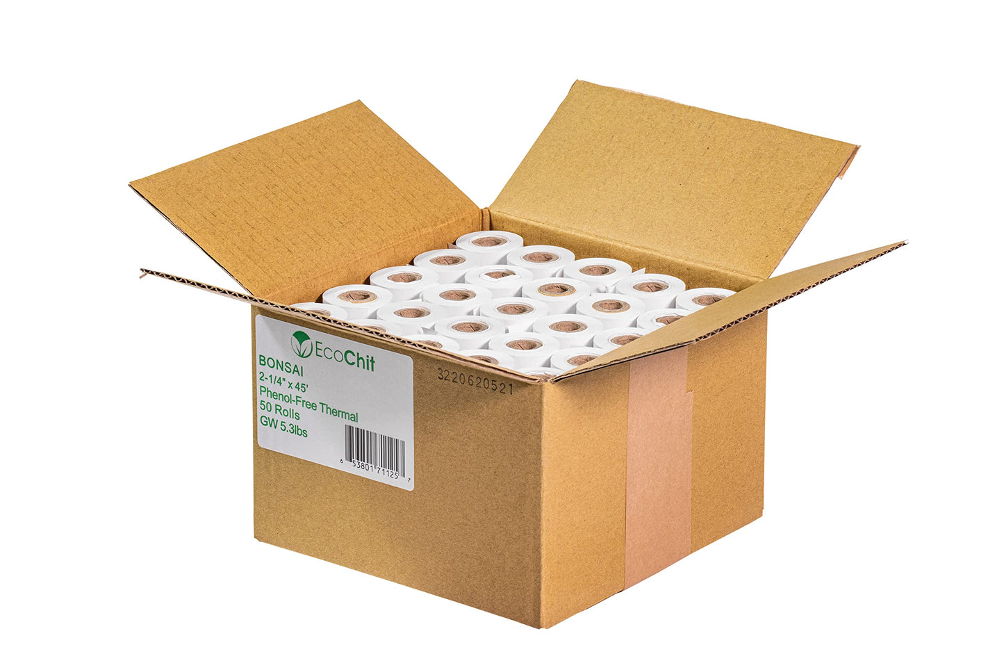 EcoChit Phenol-Free Thermal Paper Rolls, 2-1/4" x 45', Every Case Plants Two Trees, Case of 50