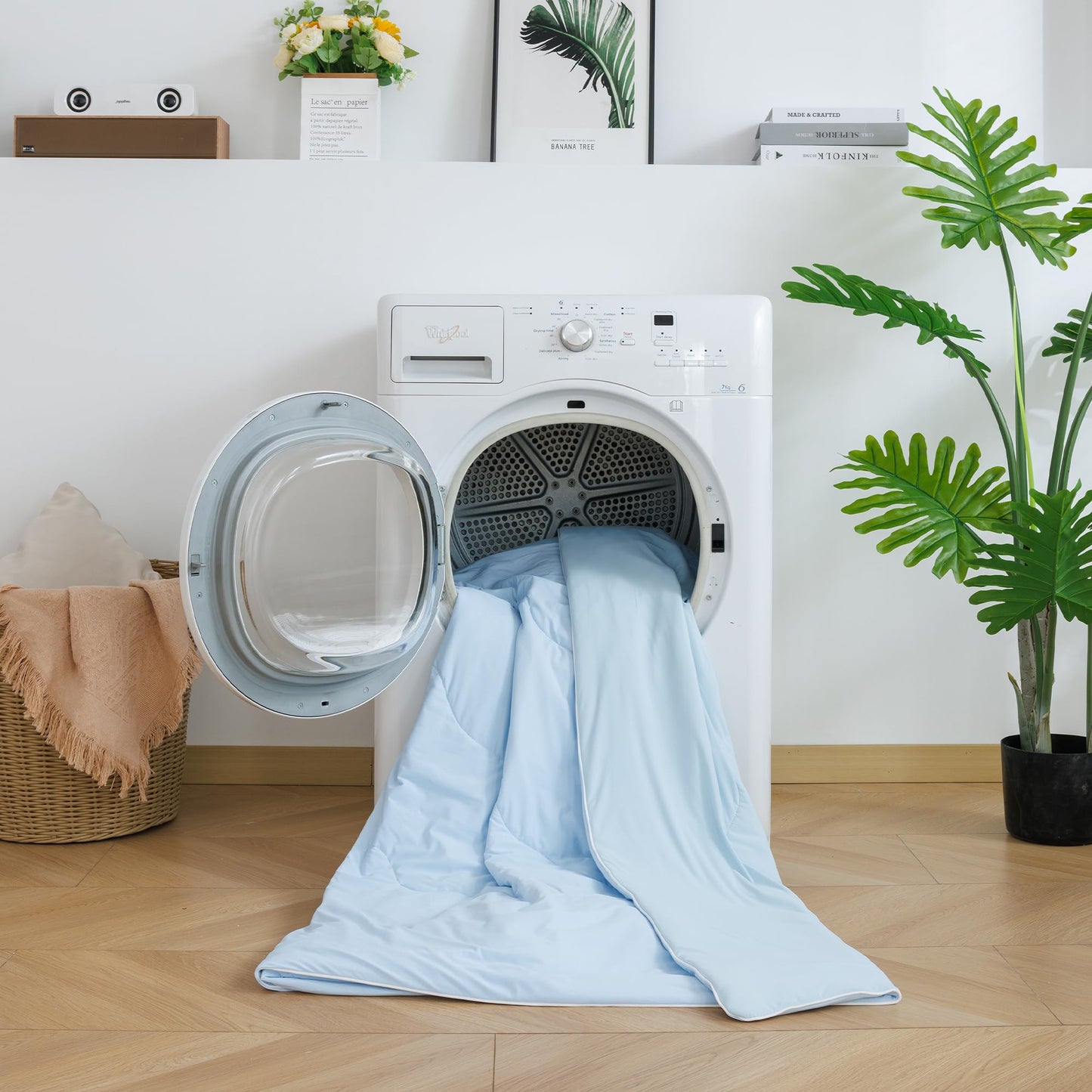 BEAUTEX Cooling Comforter Queen Size - Double Sided Cool Blanket for Hot Sleepers and Night Sweats, Q-Max>0.45, Breathable Lightweight Silky Summer Ice Blankets for All Season (Blue, 90" x 90")