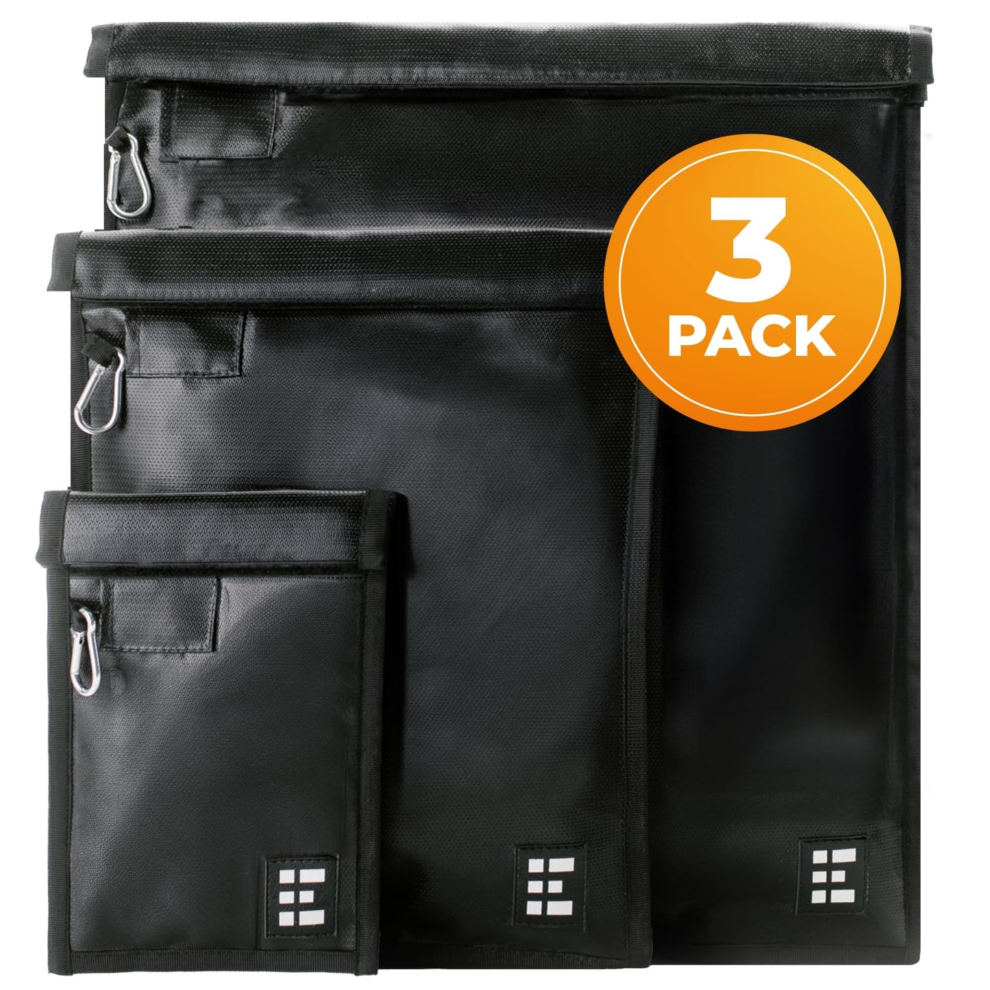 Large Faraday Bags 3 Pack – Signal Blocking RFID Pouch for Phones, Laptops, Bank Cards, Electronics, Key Fobs – Anti-Hacking, Fireproof & Waterproof Faraday Cage for Digital Privacy & Theft Protection