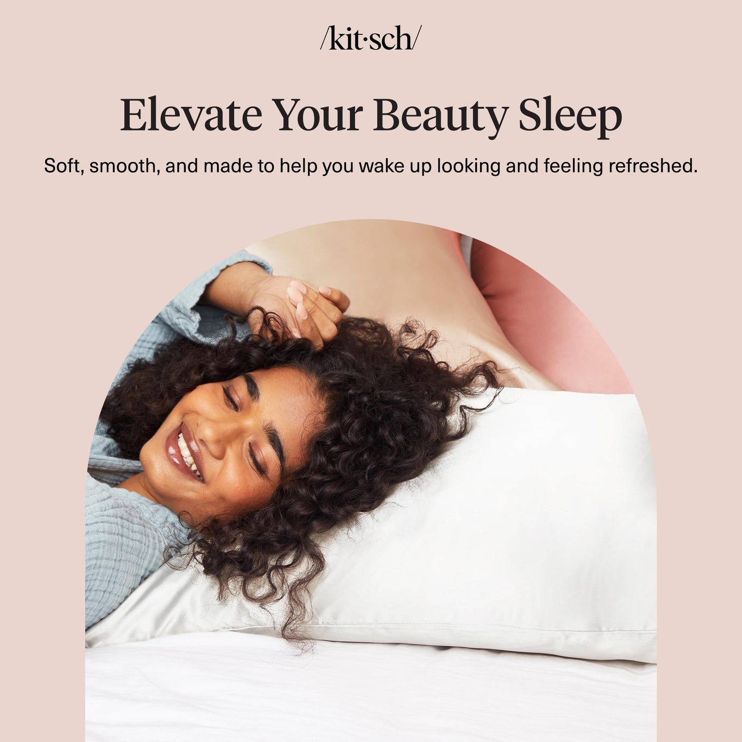 Kitsch Satin Pillowcase with Zipper for Hair & Skin - Softer Than Silk Pillow Cases, Smooth Cooling Satin Pillow Case, Wrinkle-Free, Machine Washable - Pillow Cases Standard Size (19x26), Ivory 2pcs