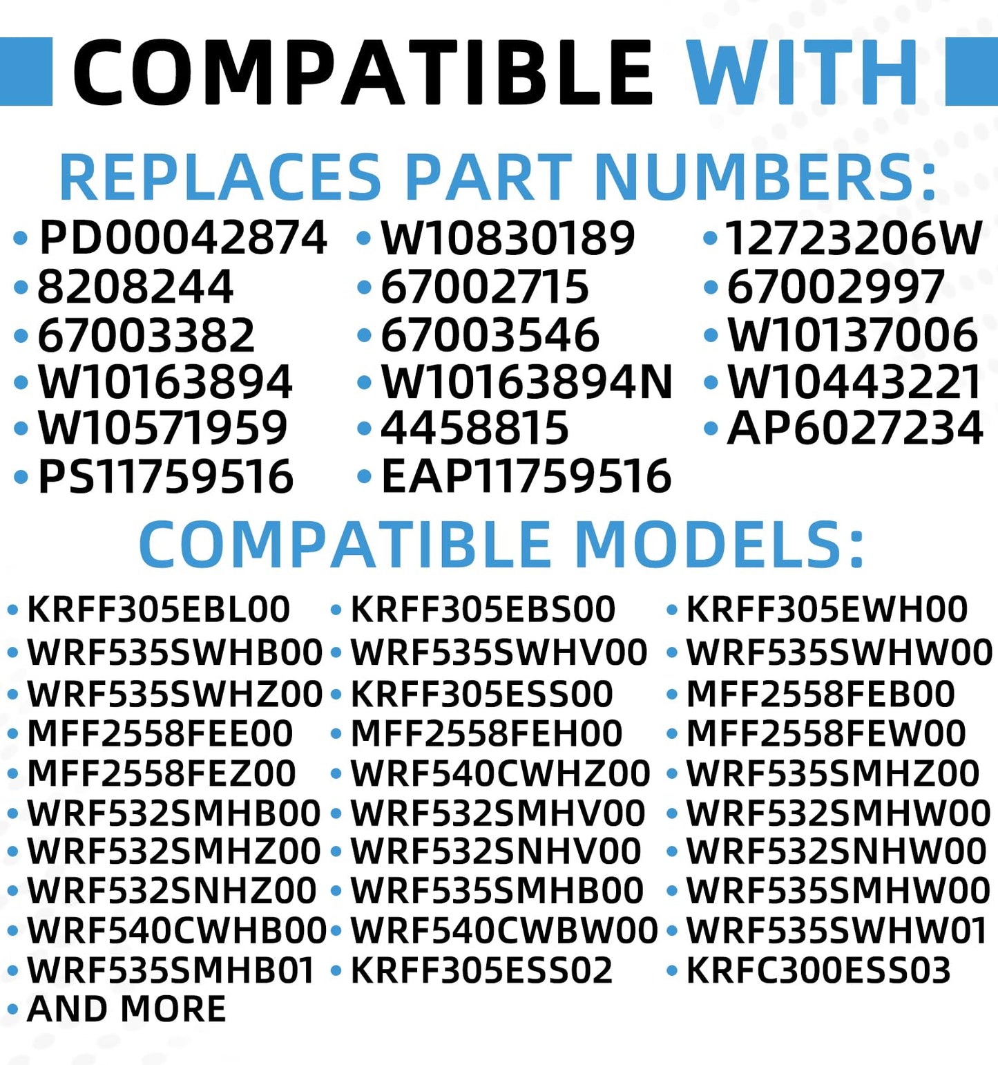 W10830189 Upgraded French Door Gasket Seal 16.93x39.76in Compatible with Whirlpool Kenmore Kitchen-Aid Amana Jenn-Air Maytag Replaces W10137006 W10163894 W10163894N W10443221 W10571959