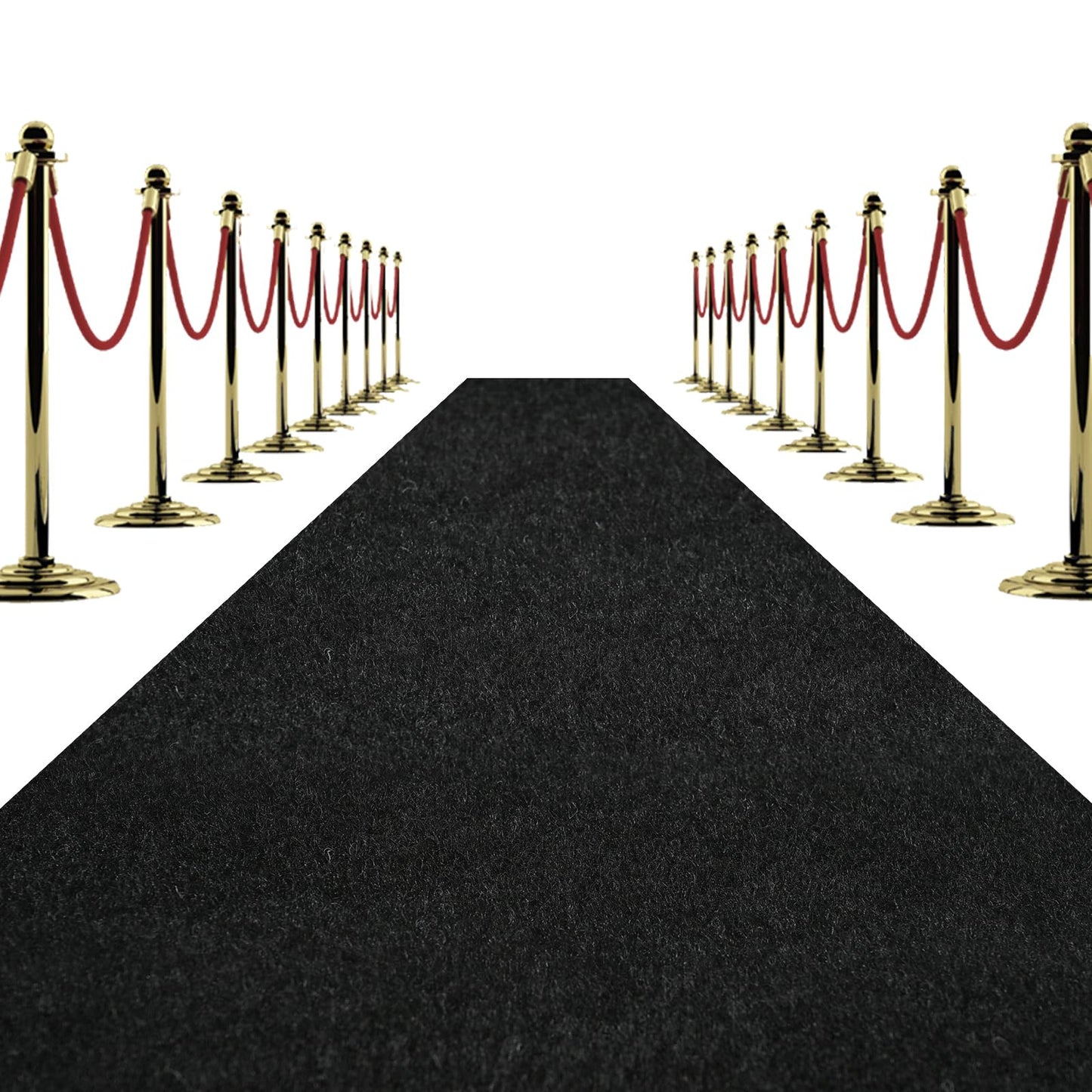 Black Carpet Runner 3x10 ft – Extra Thick 450 GSM Non-Slip Waterproof Aisle Rug for Weddings, Parties, Events, Banquets & Proposals