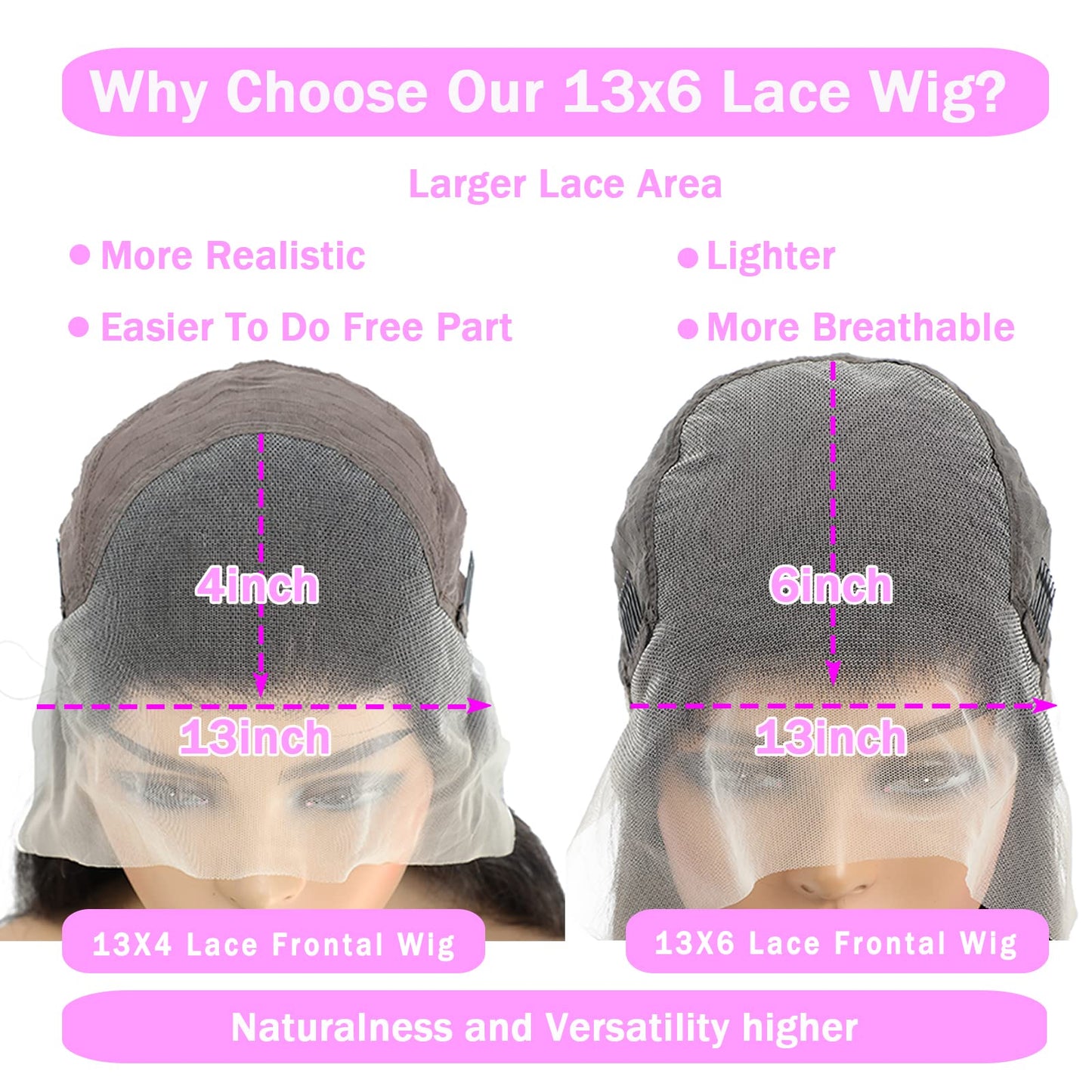 13X6 Lace Front Wigs Human Hair Pre Plucked With Baby Hair 30 Inch Straight Lace Front Wigs Human Hair 180 Density Glueless Transparent HD Lace Frontal Wigs Human Hair for Women Natural Black Color